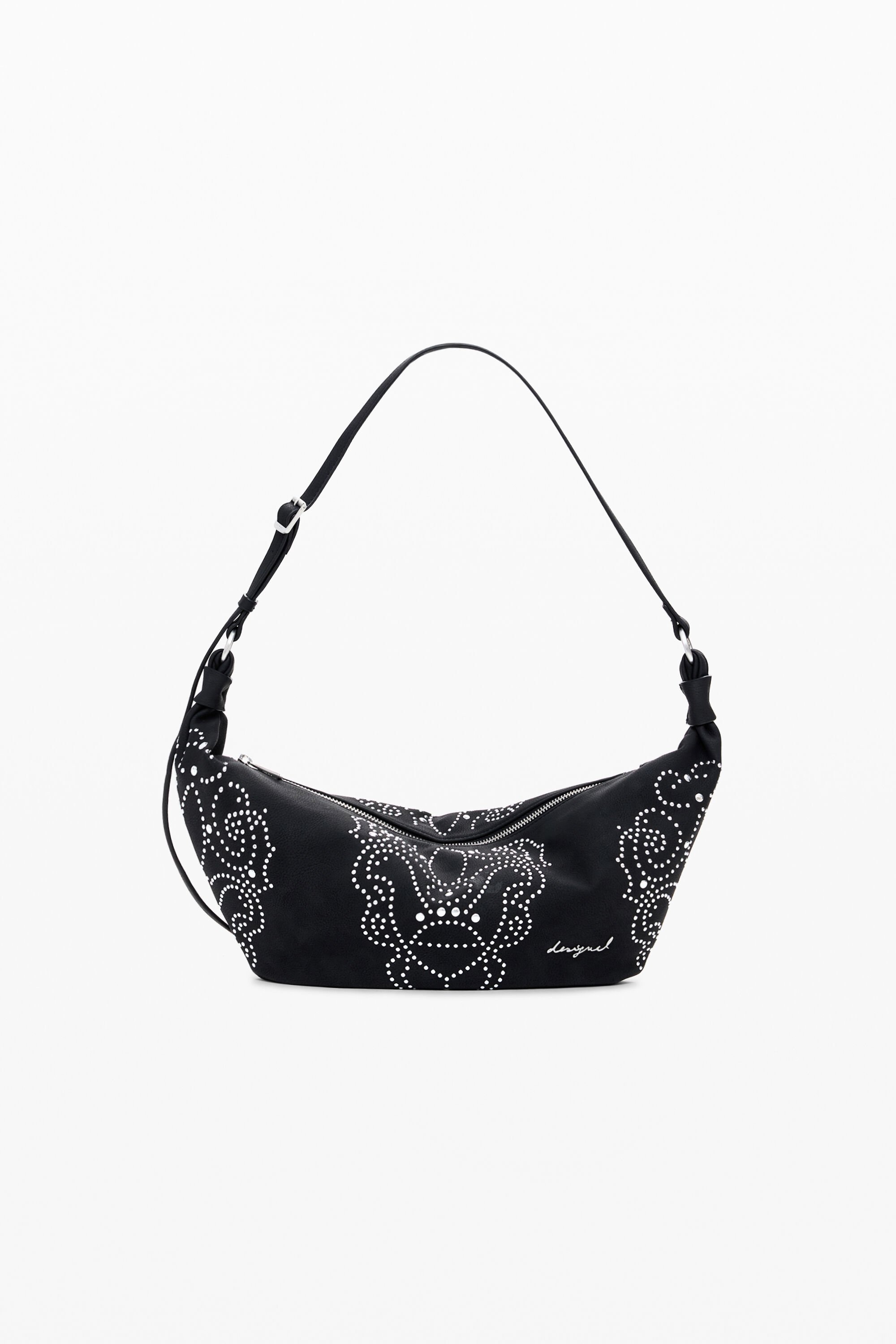 Desigual, Kleine Tasche in Lederoptik mit Nieten, Damen, Polyurethan, Schwarz, U