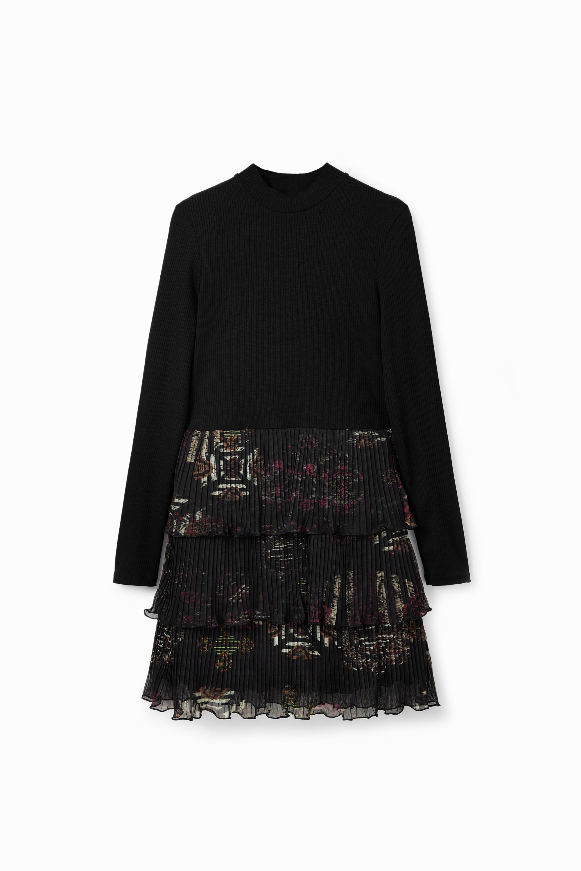 Desigual, Kurzes Plissee-Kleid, Schwarz, XL