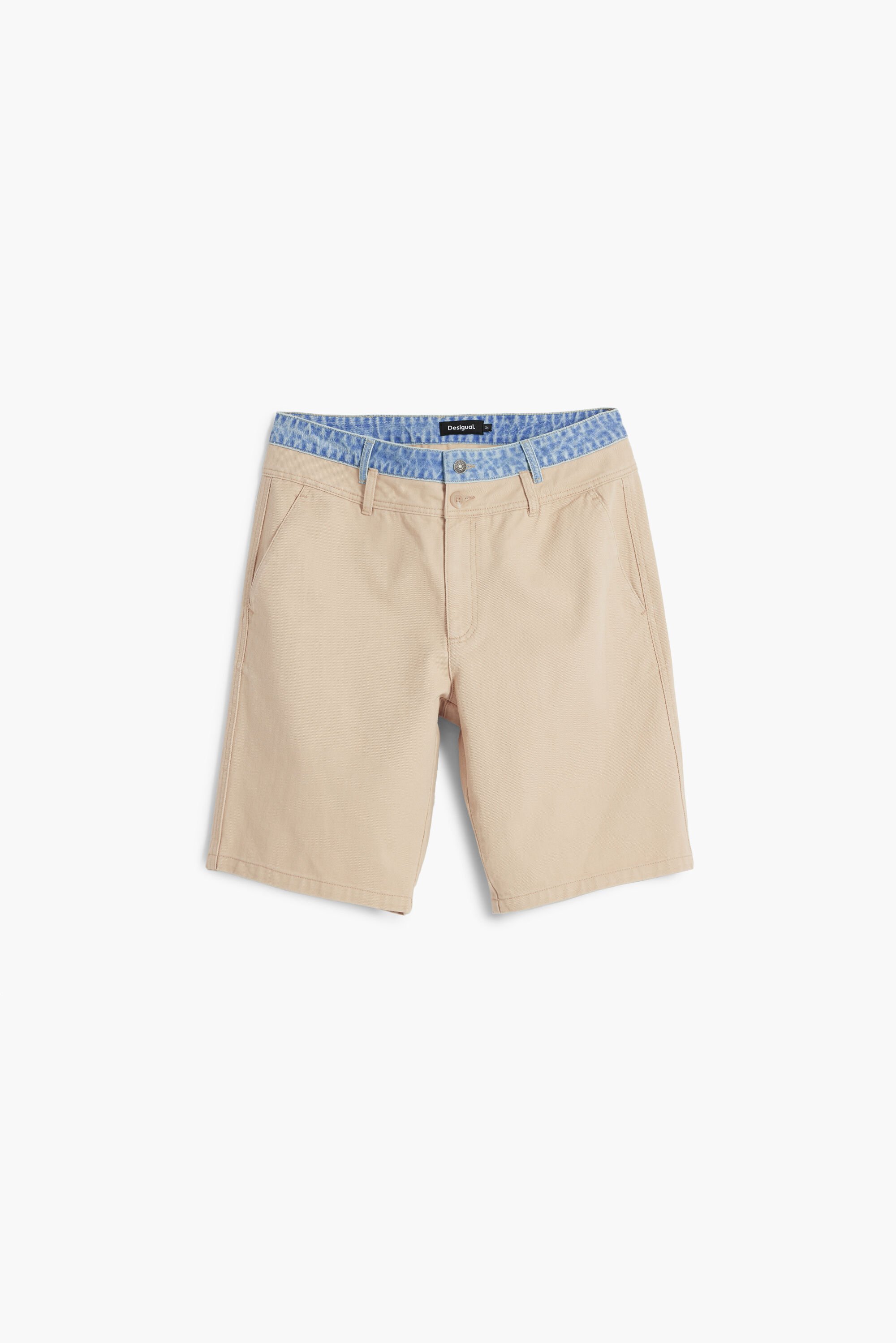 Desigual, Bermuda mit doppeltem Bund, Herren, Baumwolle, Weiß, 34