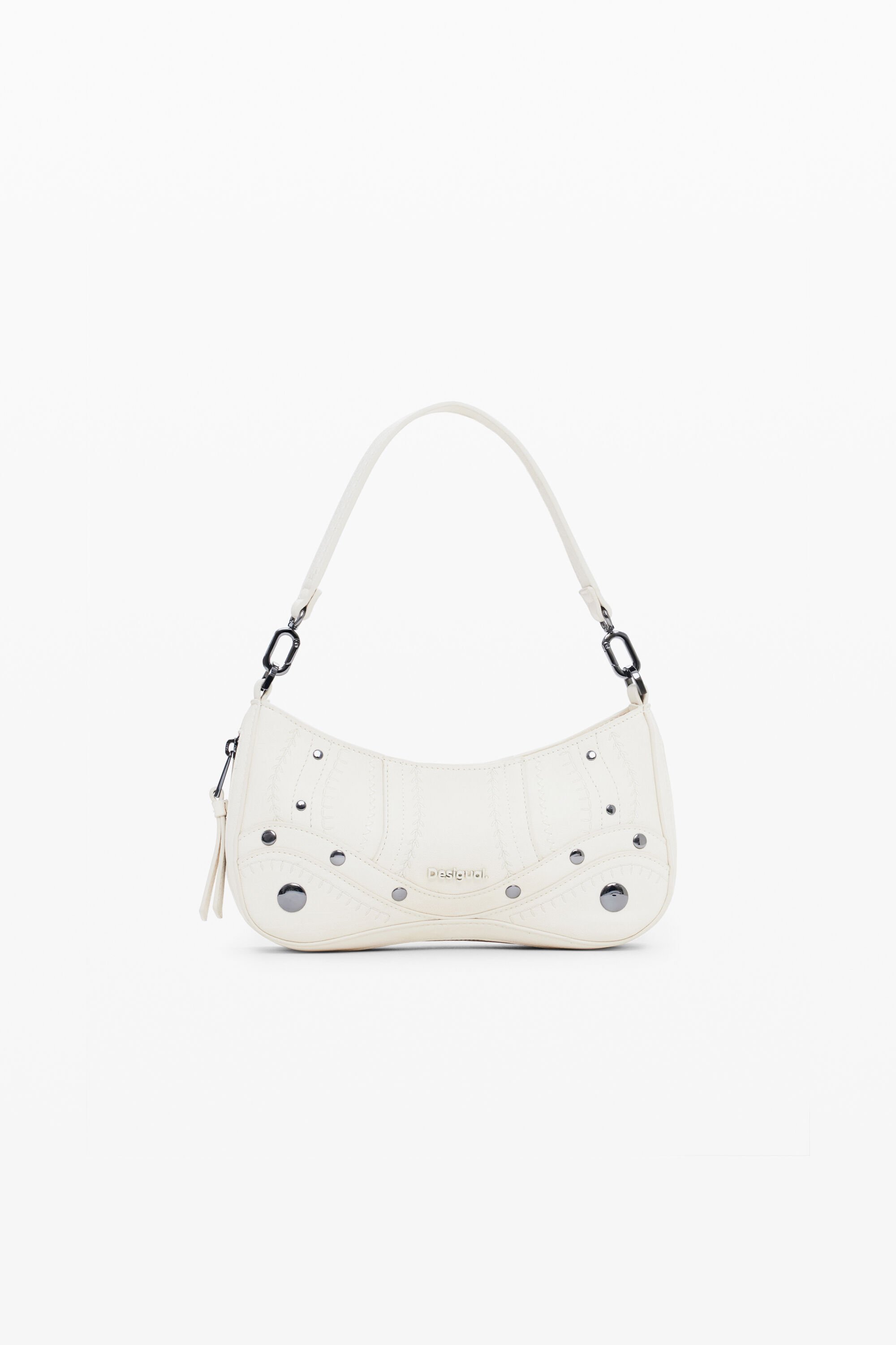 Desigual, Kleine Tasche in Lederoptik mit Stickereien, Damen, Polyurethan, Weiß, U