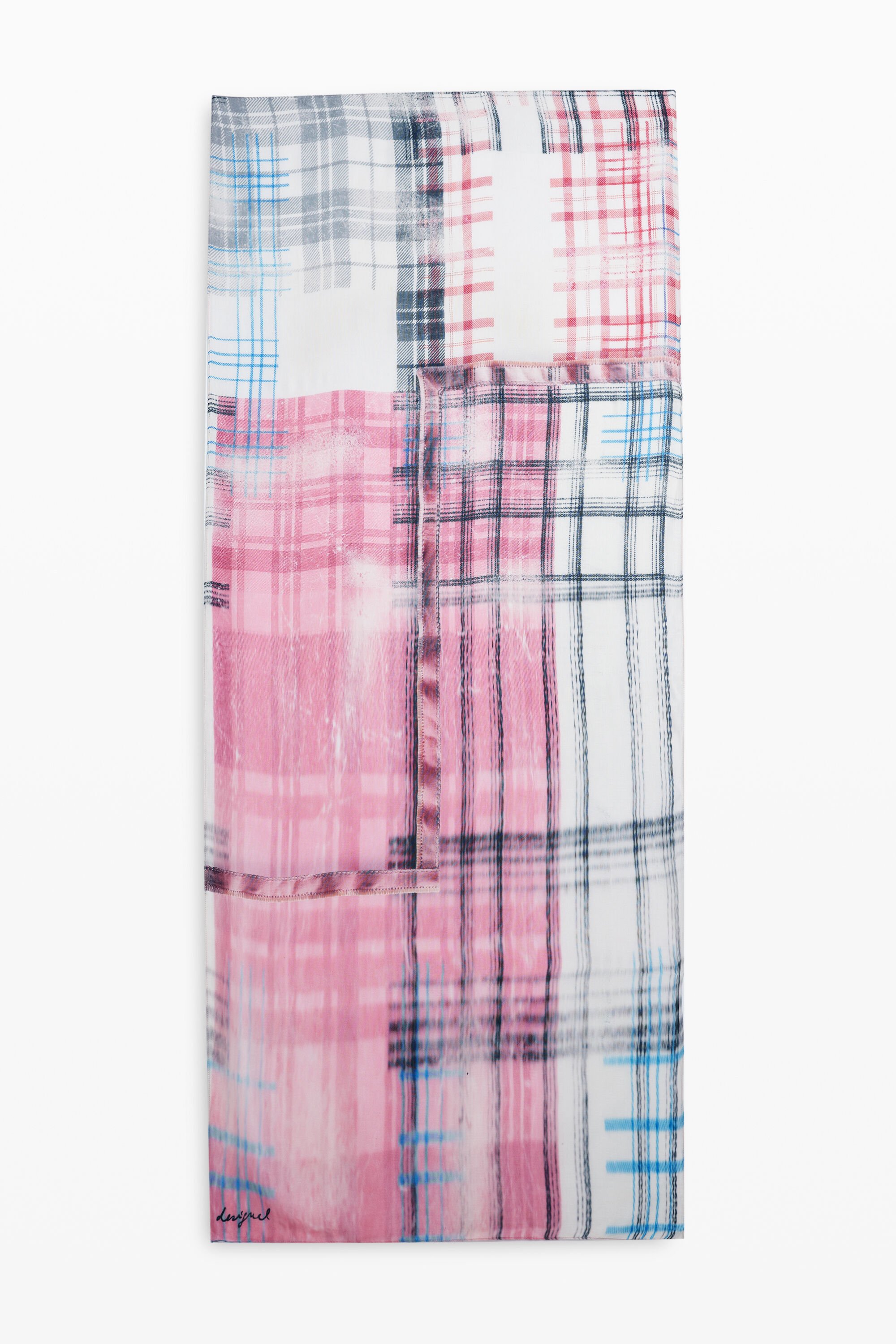 Desigual, Rechteckiger Grunge-Schal, Viskose, Braun, U