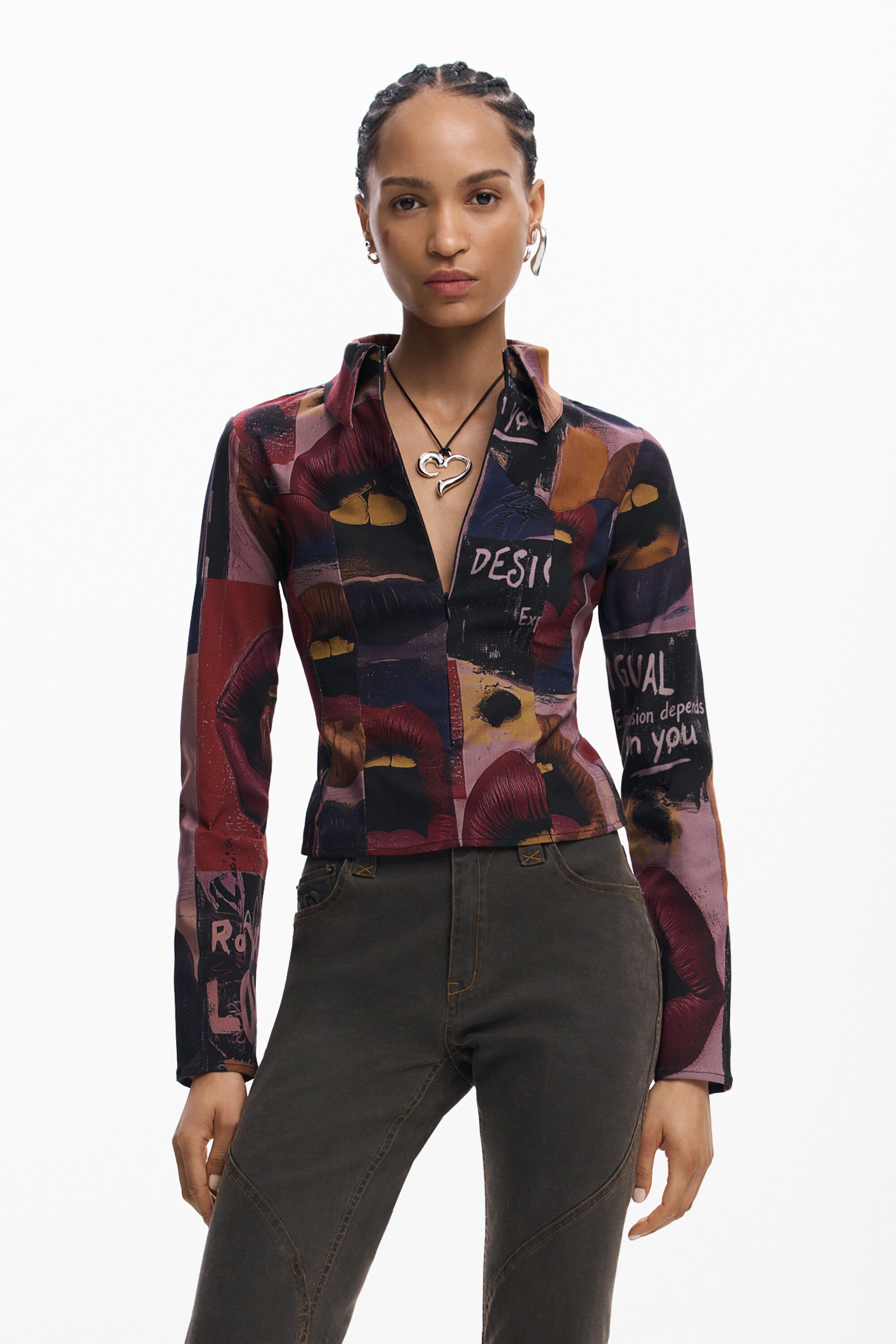 Desigual, LANGARMLIGES HEMD, Damen, Schwarz, M