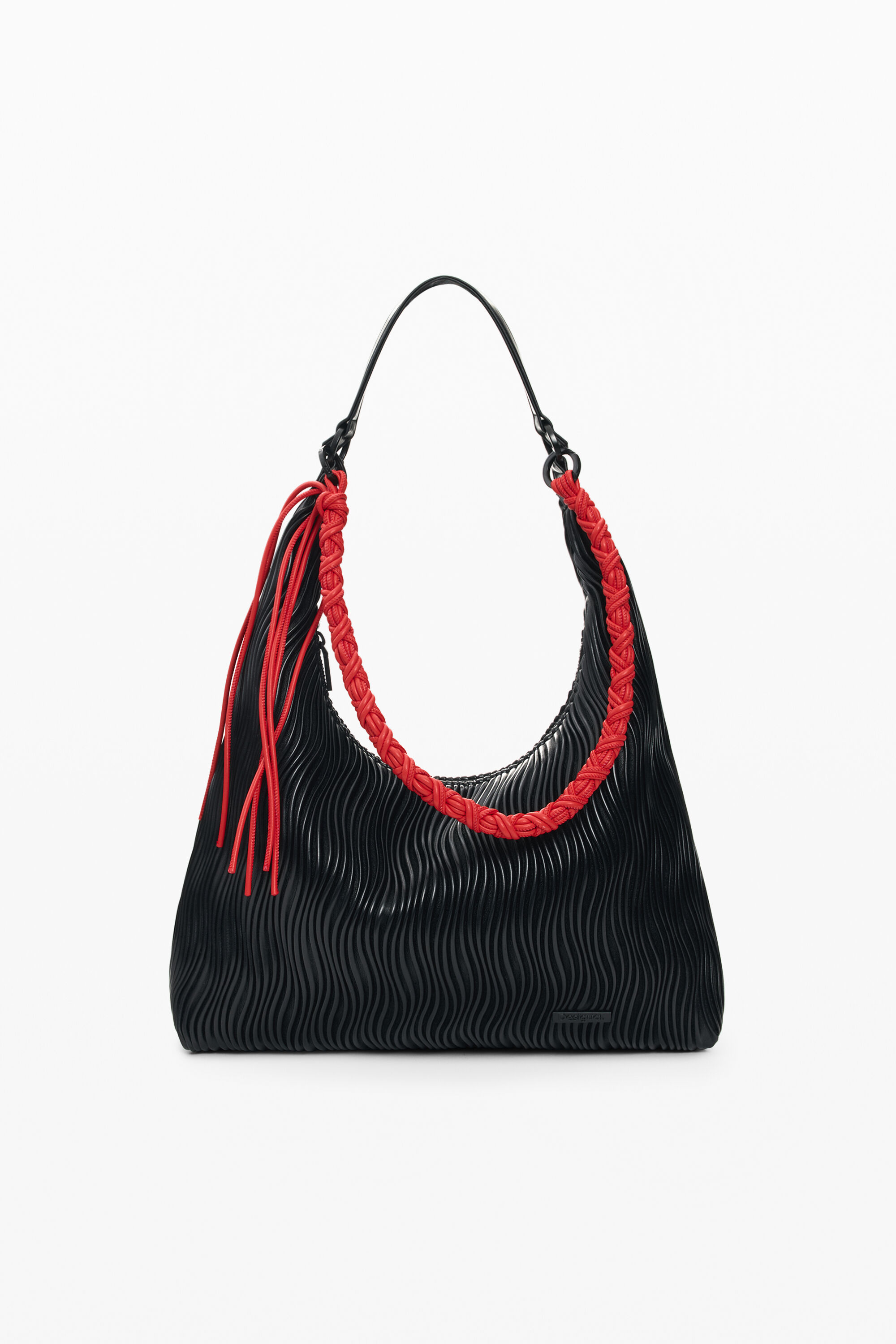 Desigual, Mittelgroße Tasche mit Prägungen, Damen, Polyurethan, Schwarz, U
