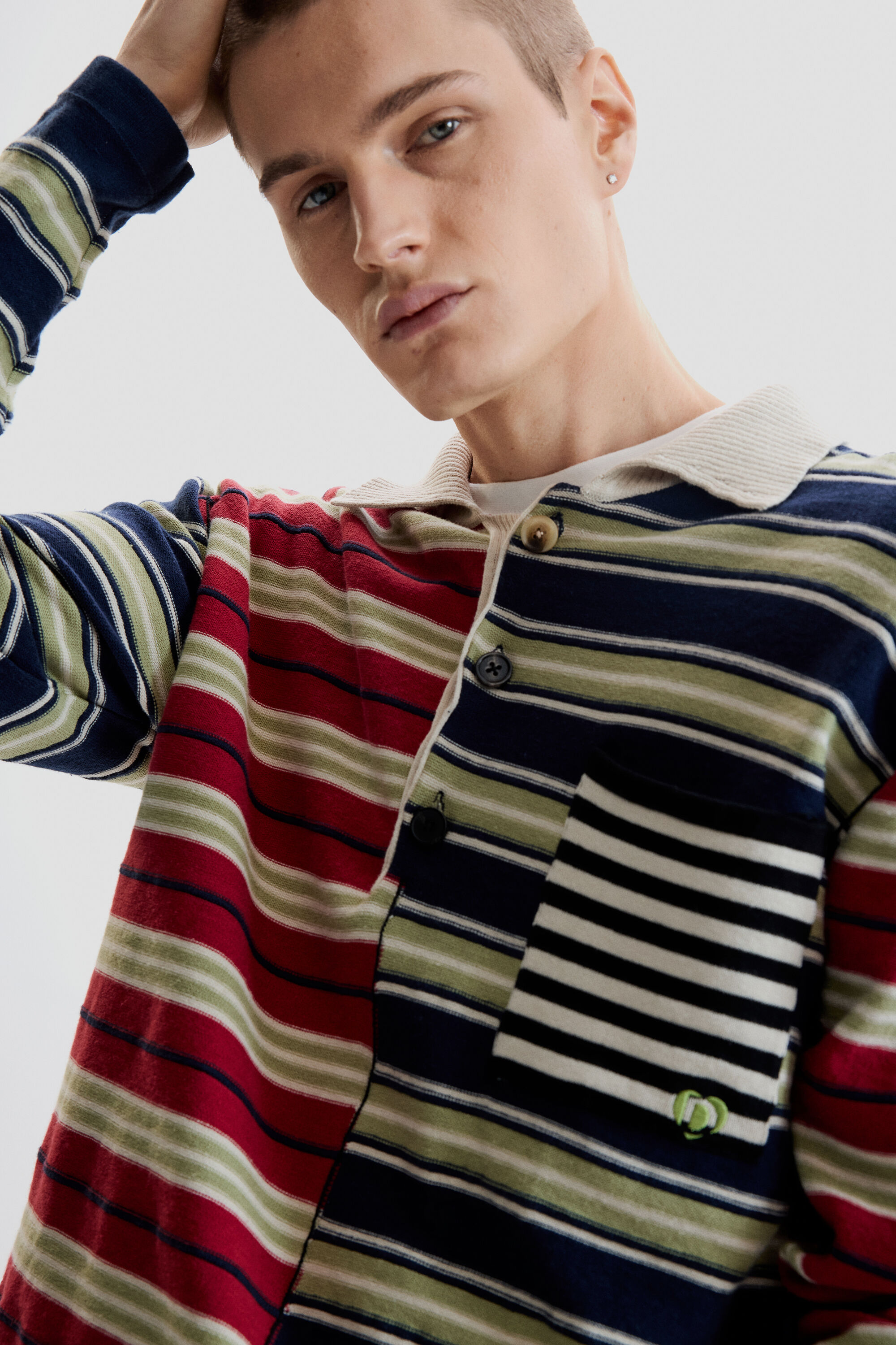 Desigual, Strickkleid blumen M. C. Lacroix, Herren, Baumwolle, Blau, S