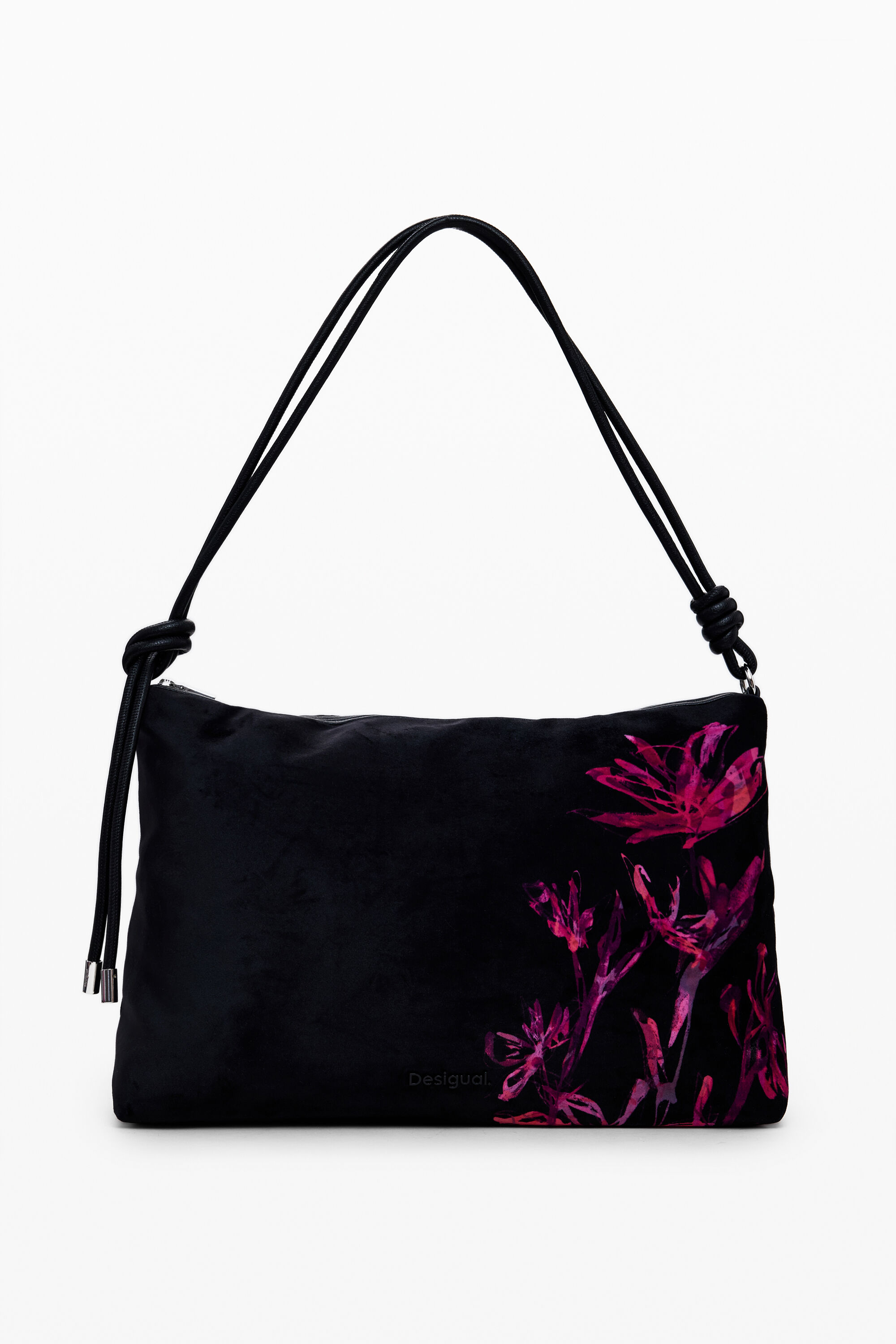 Desigual, Tasche M Blumen, Schwarz, U