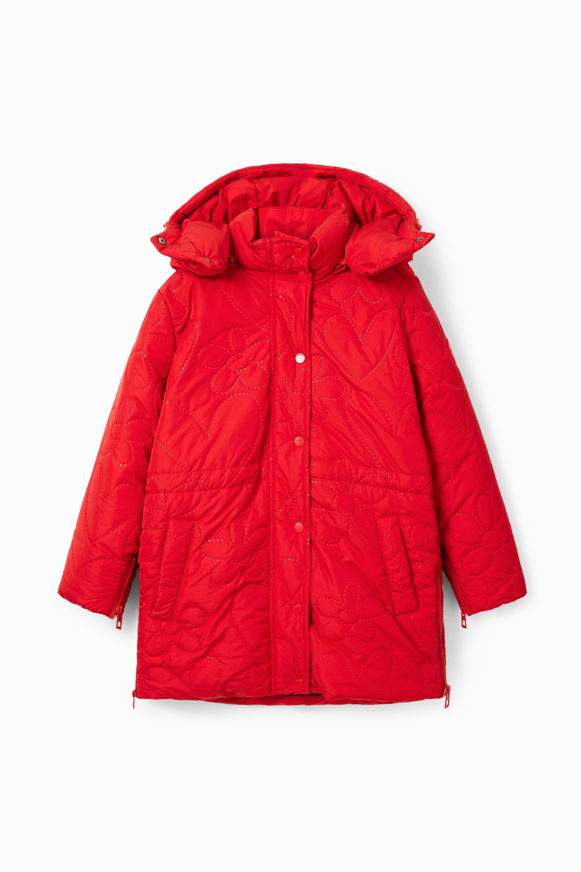 Desigual, Steppmantel Herzchen, Kinder, Polyester, Rot, 3/4