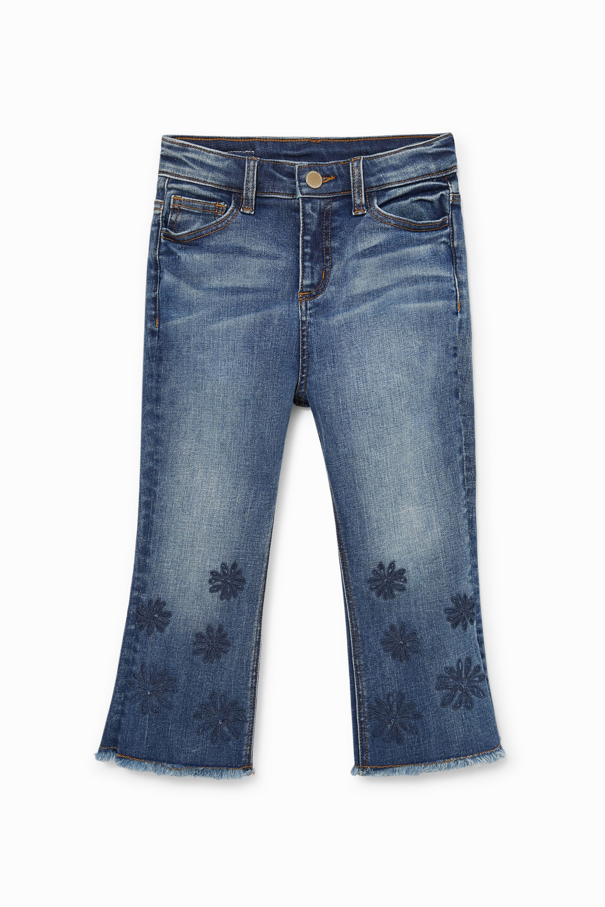 Desigual, Cropped Flare Jeans, Kinder, Baumwolle, Blau, 7/8