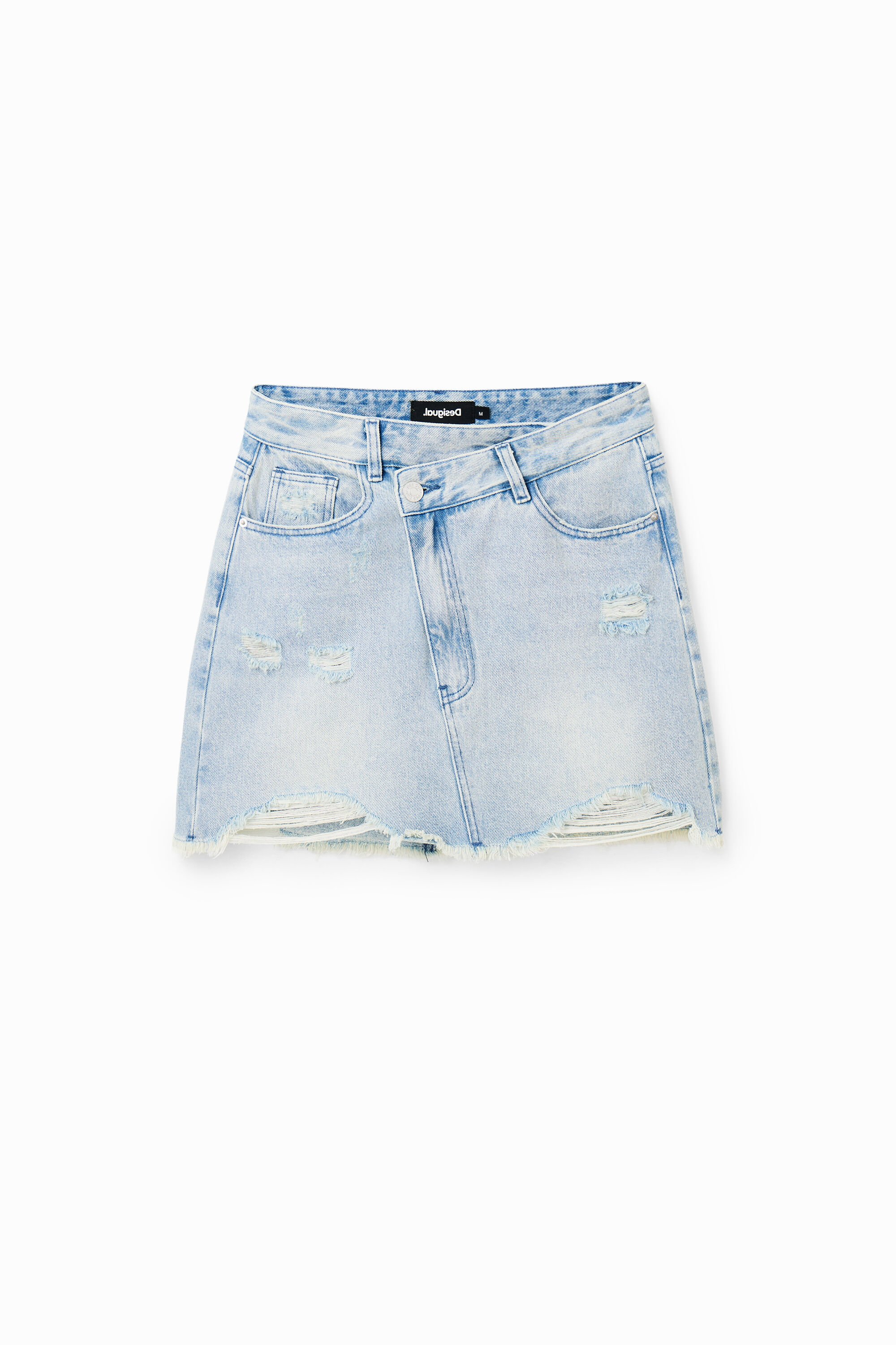Desigual, Jeans-Minirock gekreuzter Bund, Baumwolle, Blau, XS