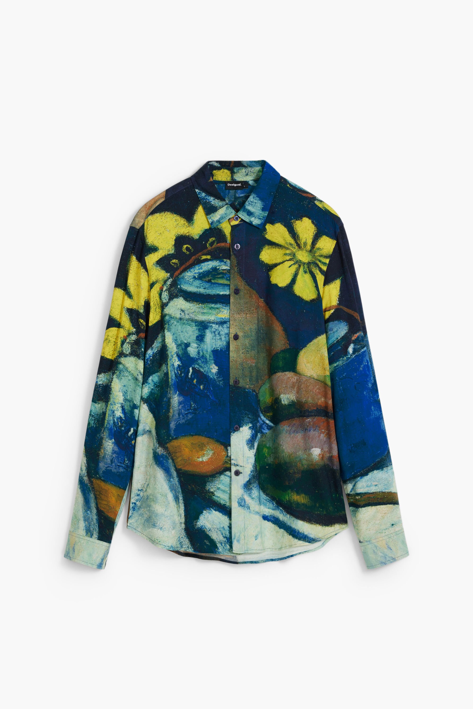 Desigual, Langarmhemd Stillleben, Herren, Viskose, Blau, XXL