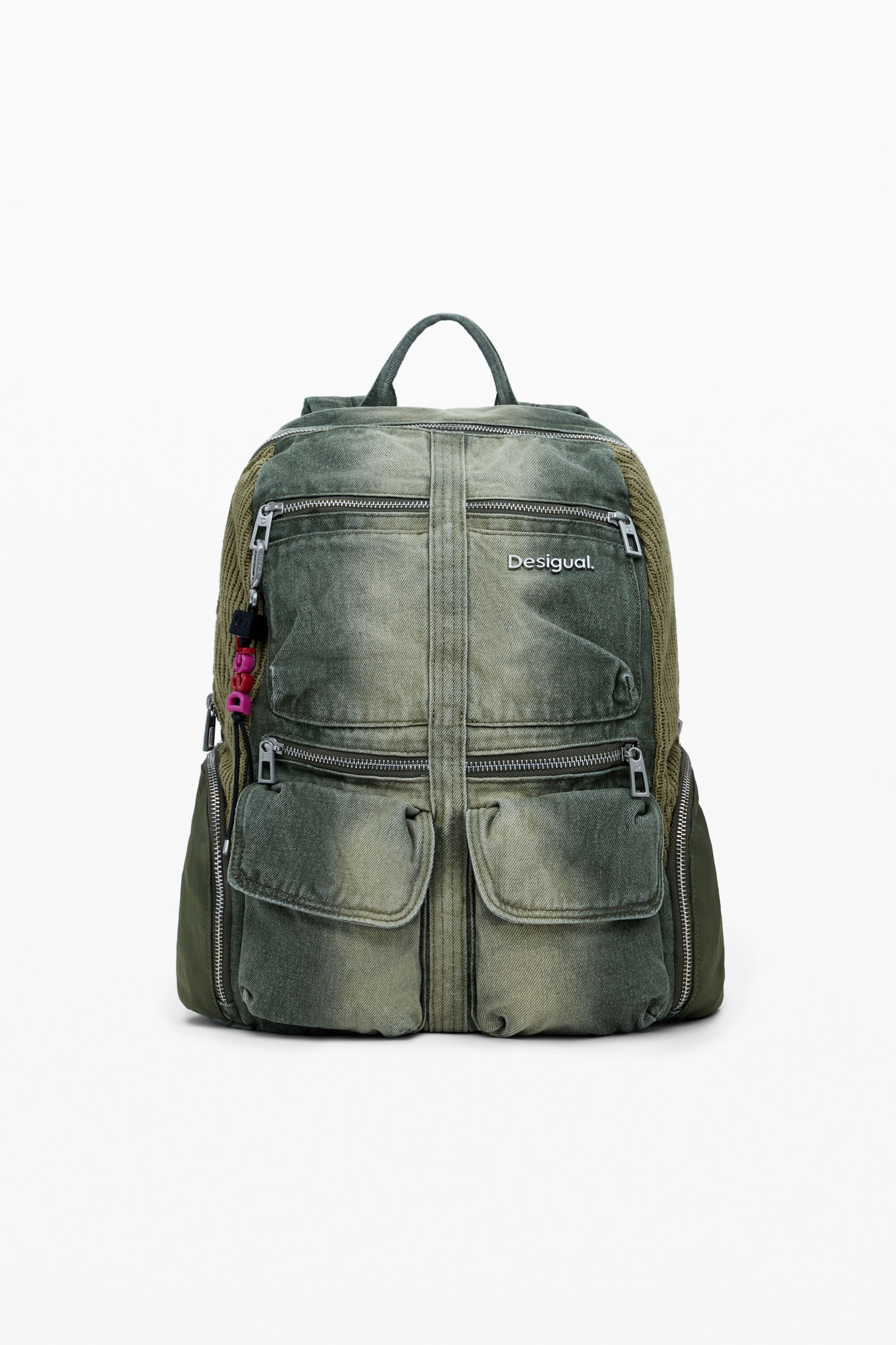 Desigual, Großer kombinierter Denim-Rucksack, Damen, GrüN, U