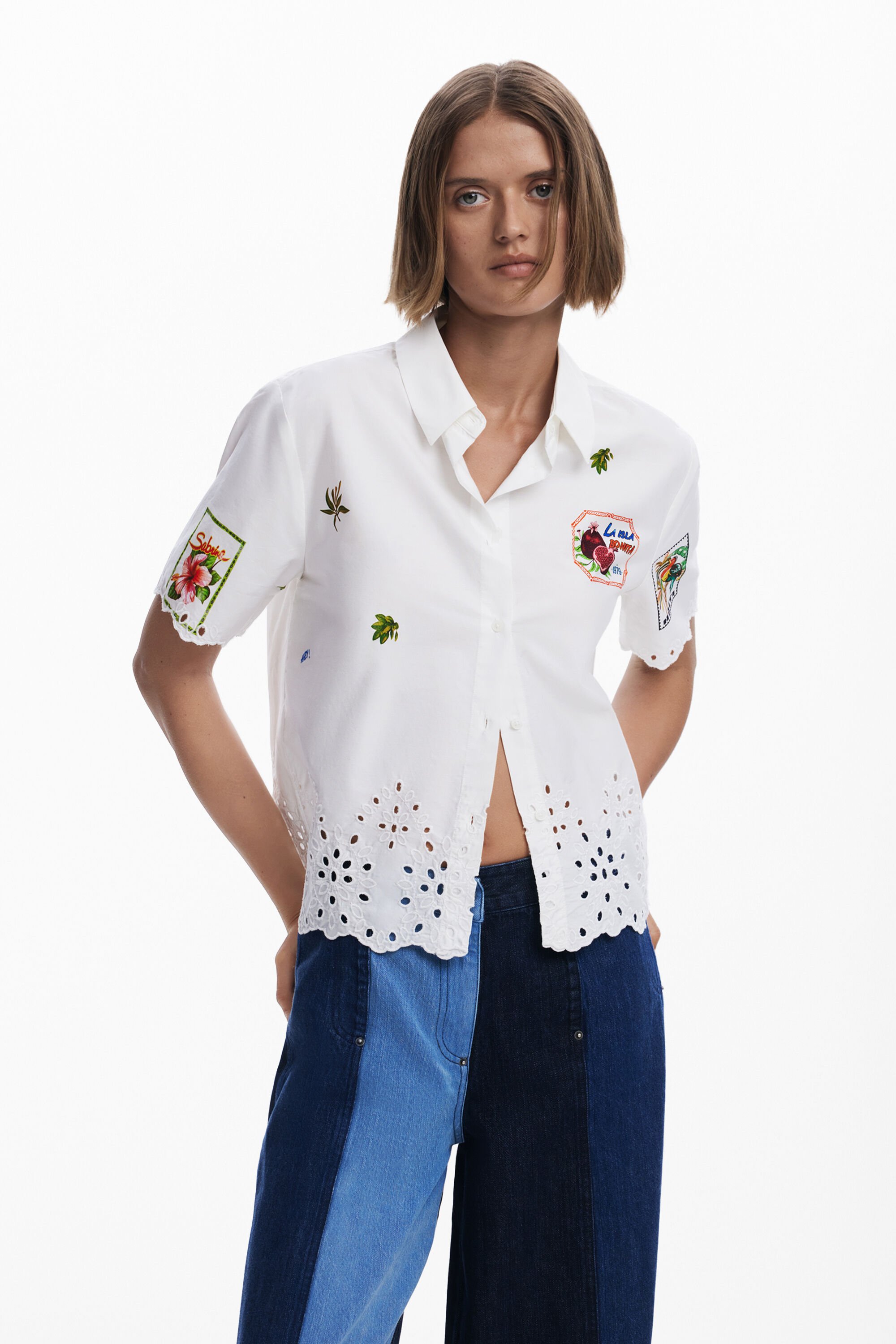 Desigual, Afrodita-Hemd, Damen, Baumwolle, Weiß, XL