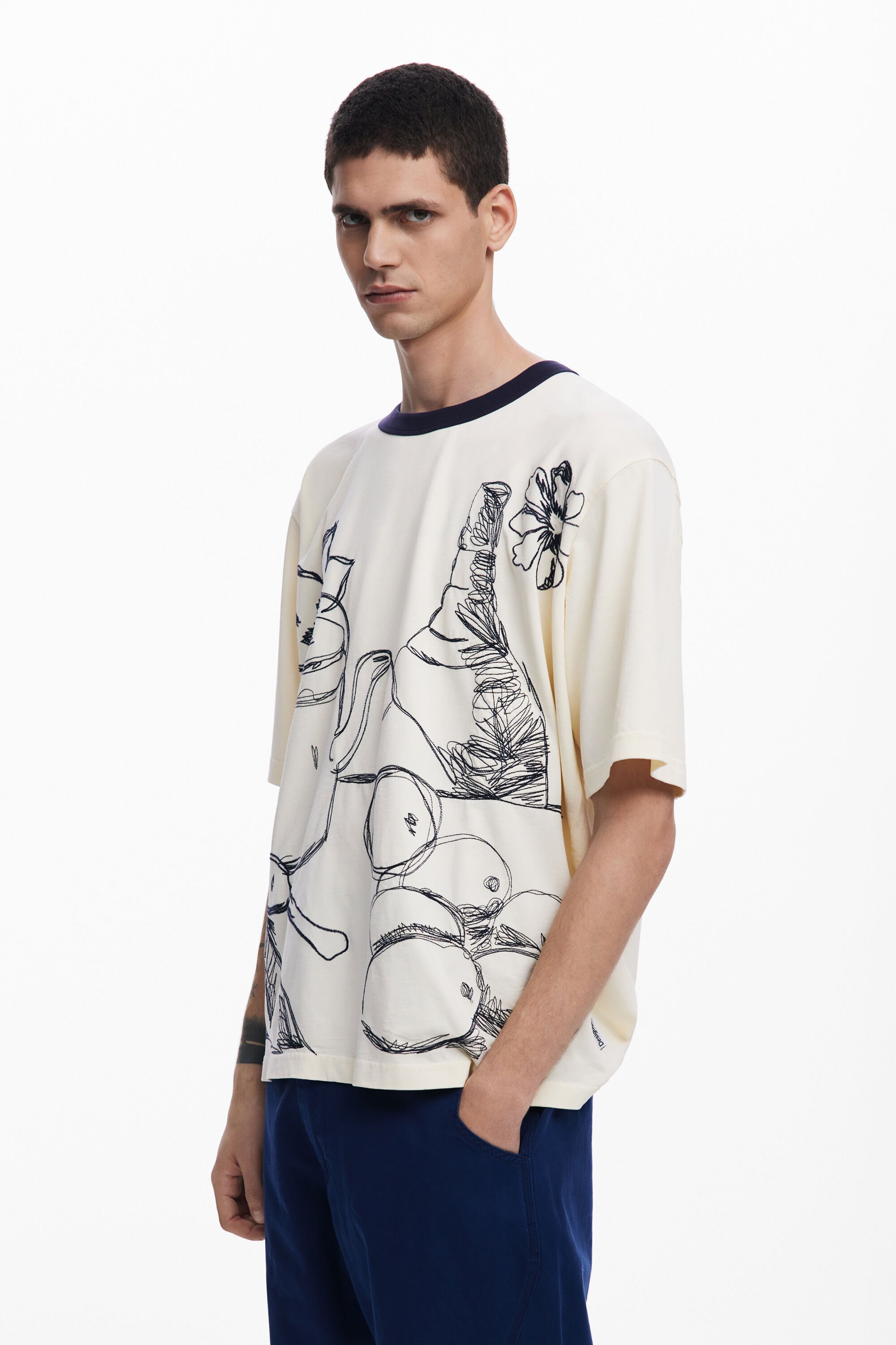 Desigual, Kurzarm-T-Shirt Stillleben, Herren, Baumwolle, Weiß, S