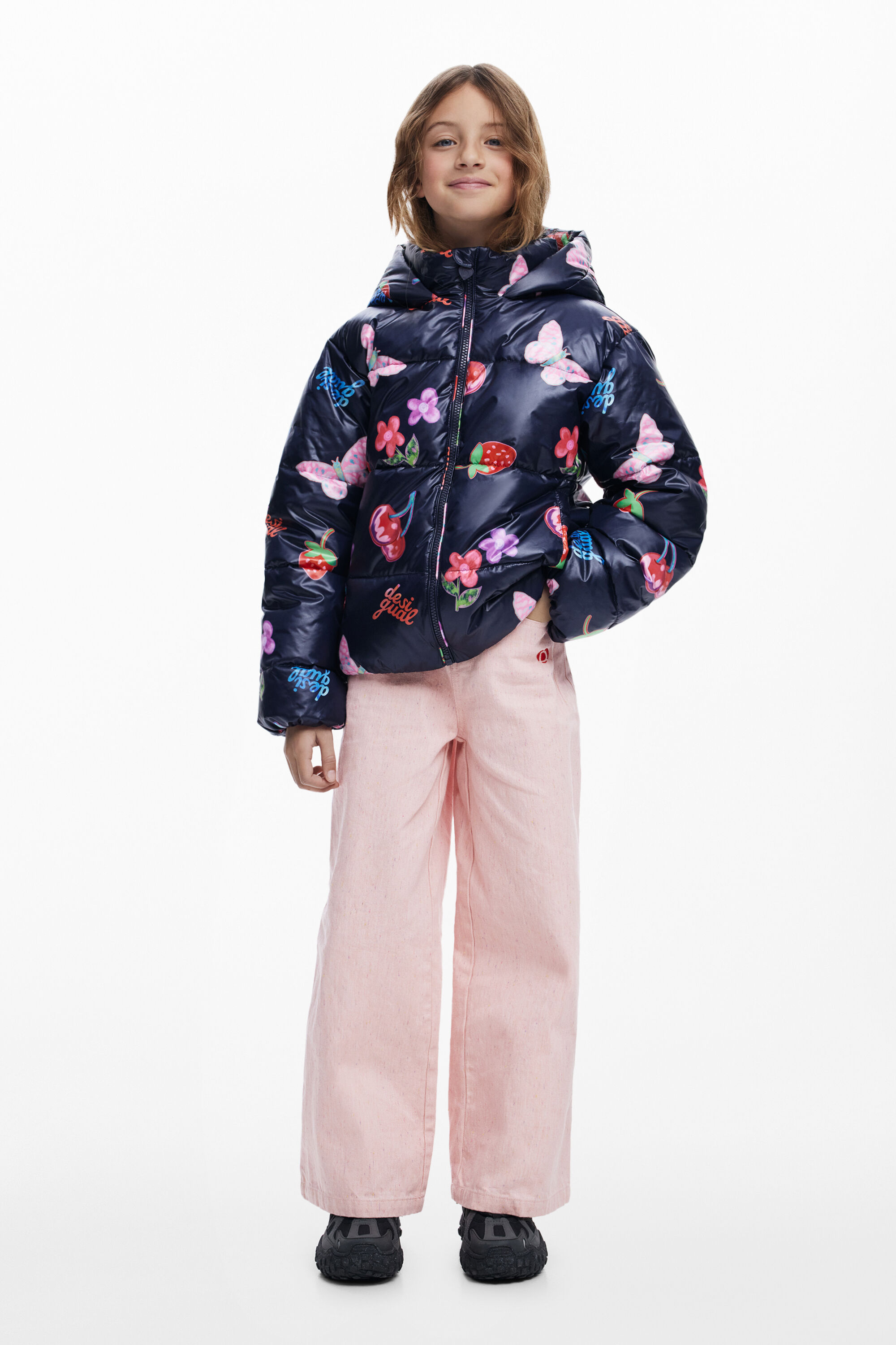 Desigual, Colage Steppjacke, Kinder, Polyester, Blau, 11/12