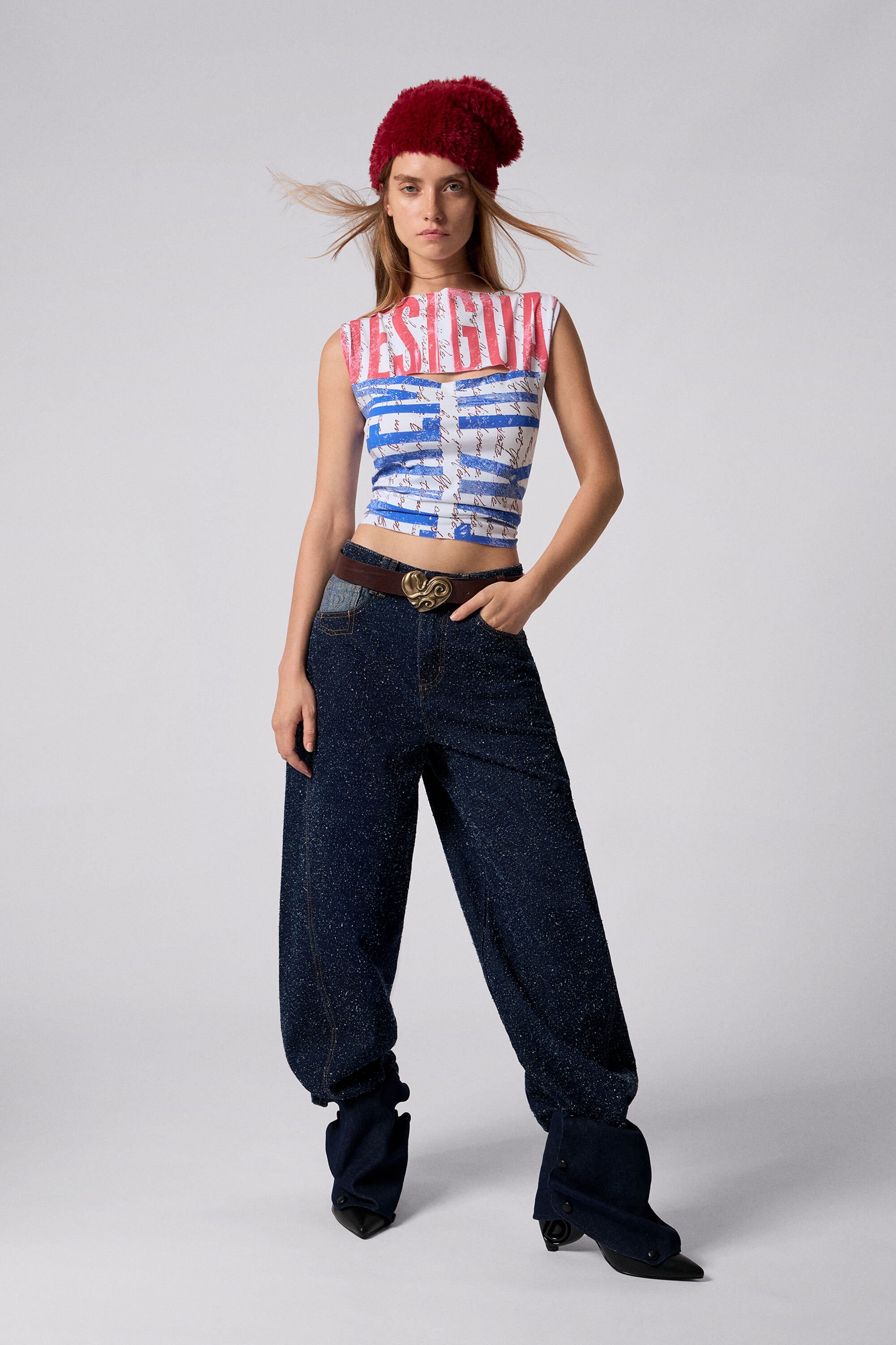 Desigual, Zweifarbige Jeans, Damen, Blau, 42