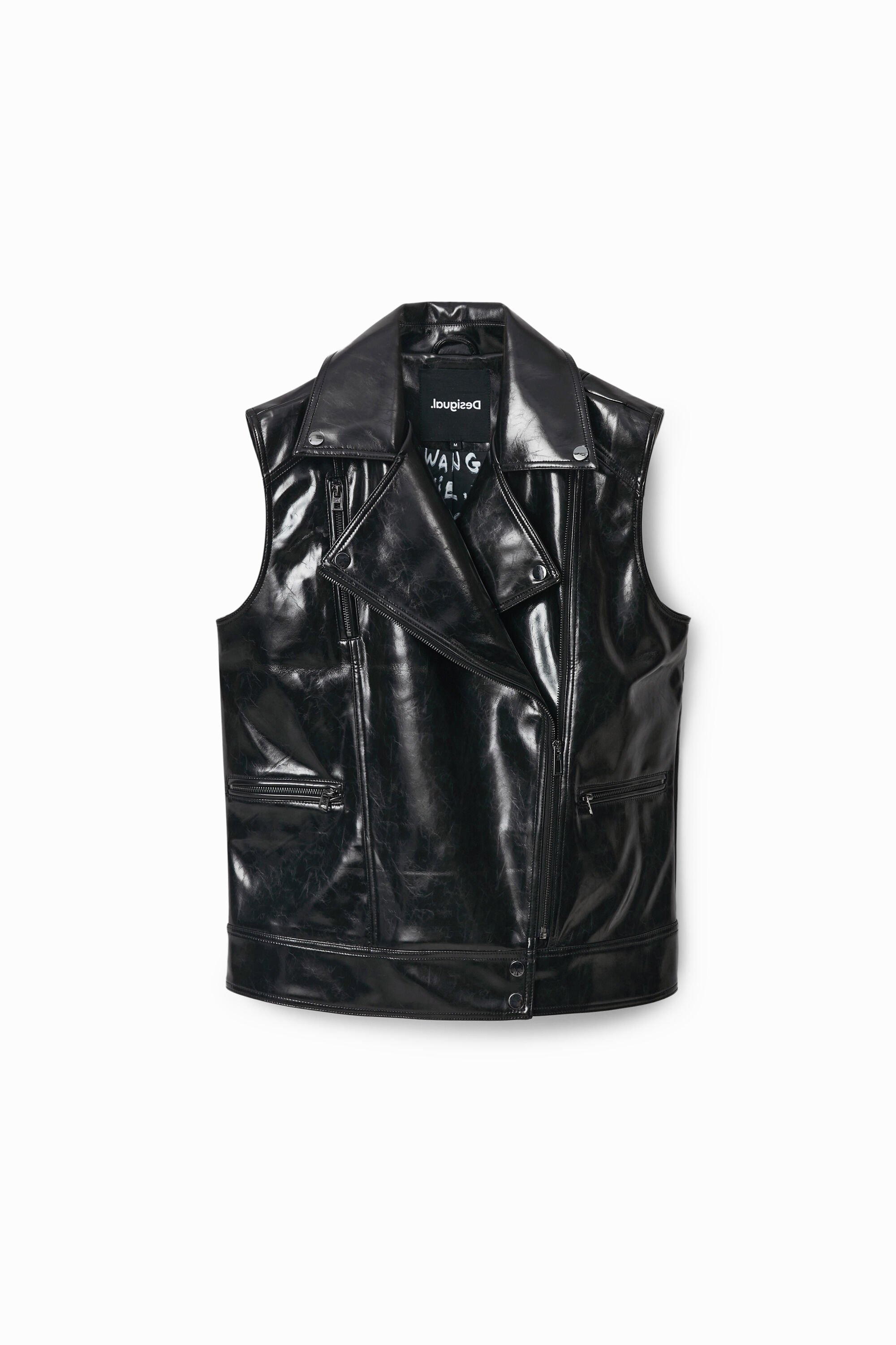 Desigual, Oversize-Biker-Weste, Damen, Polyurethan, Schwarz, S