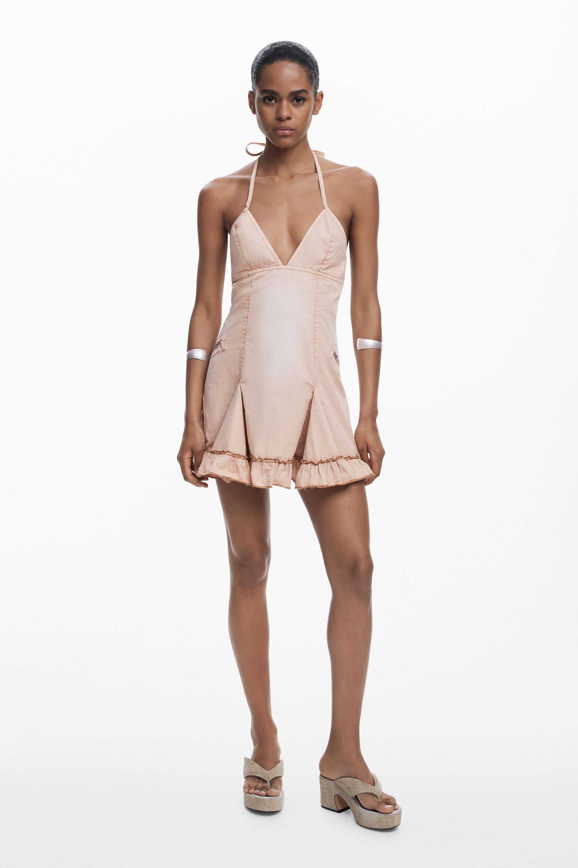 Desigual, Kurzes Kleid mit Godets, Damen, Baumwolle, Rot, M