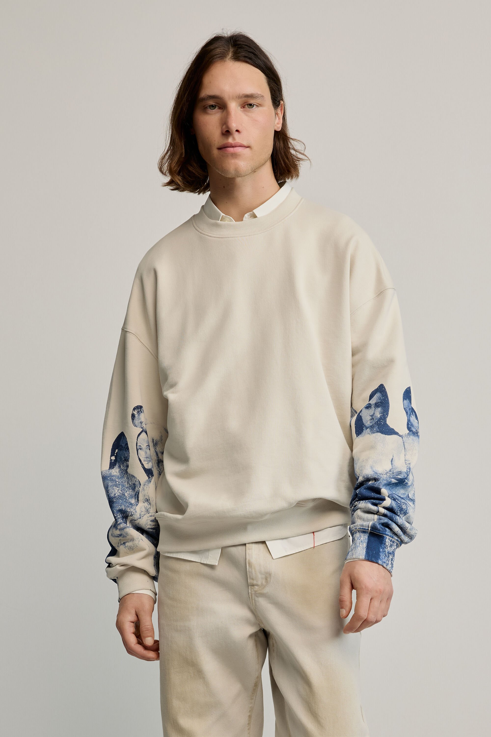 Desigual, Sweatshirt mit bedruckten Ärmeln, Herren, Baumwolle, Schwarz, XL