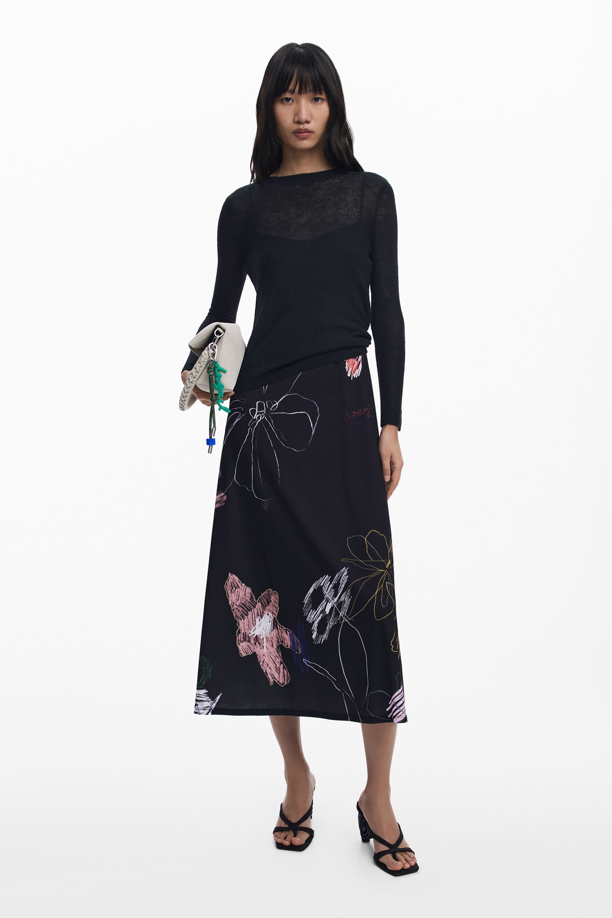 Desigual, 2-in-1-Kleid mit Strichen, Damen, Polyester, Schwarz, XS