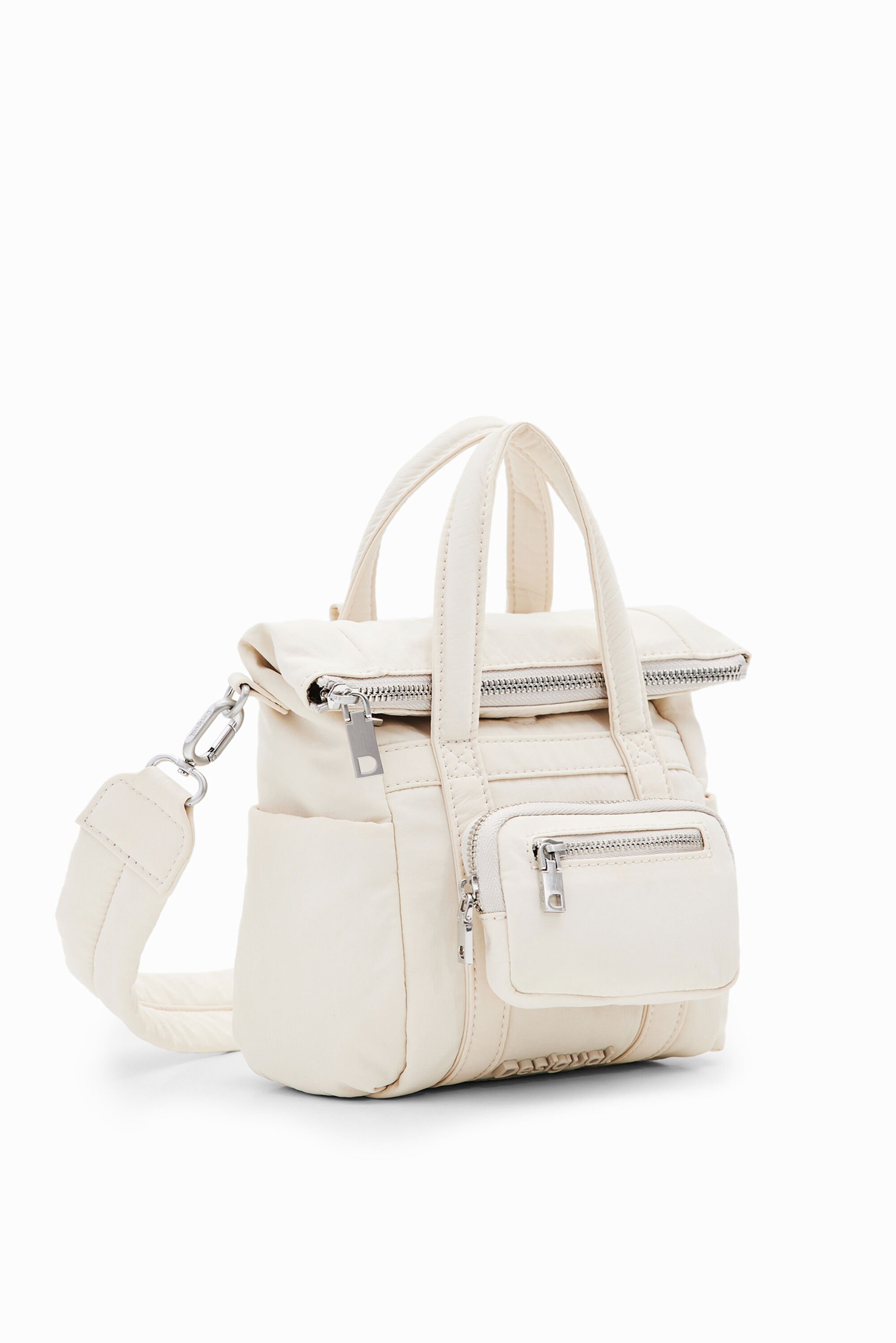 Desigual, Vielseitiger Rucksack Voyager XS, Polyamid, Weiß, U