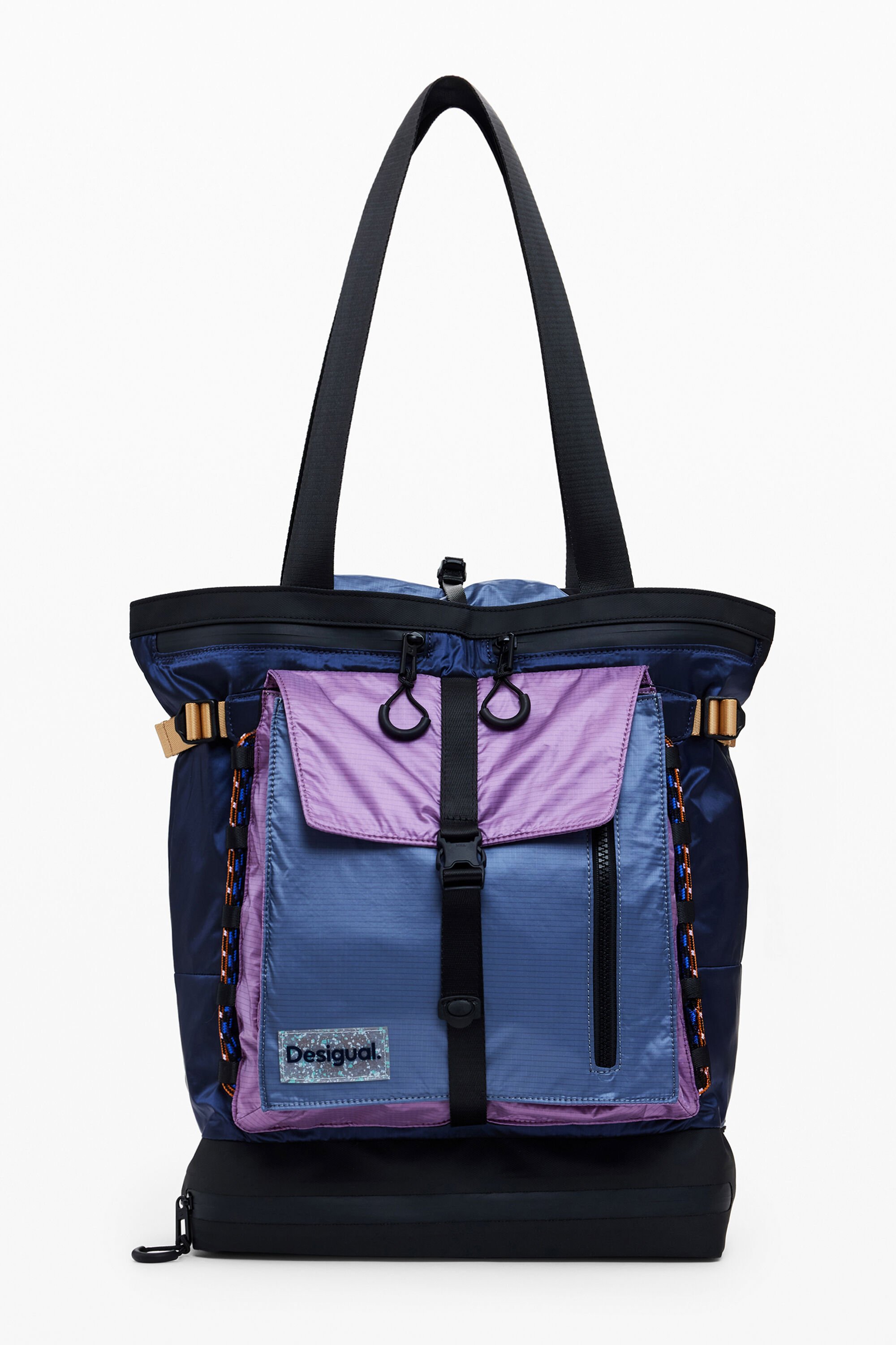 Desigual, Großer Nylon-Tote-Rucksack, Damen, Blau, U