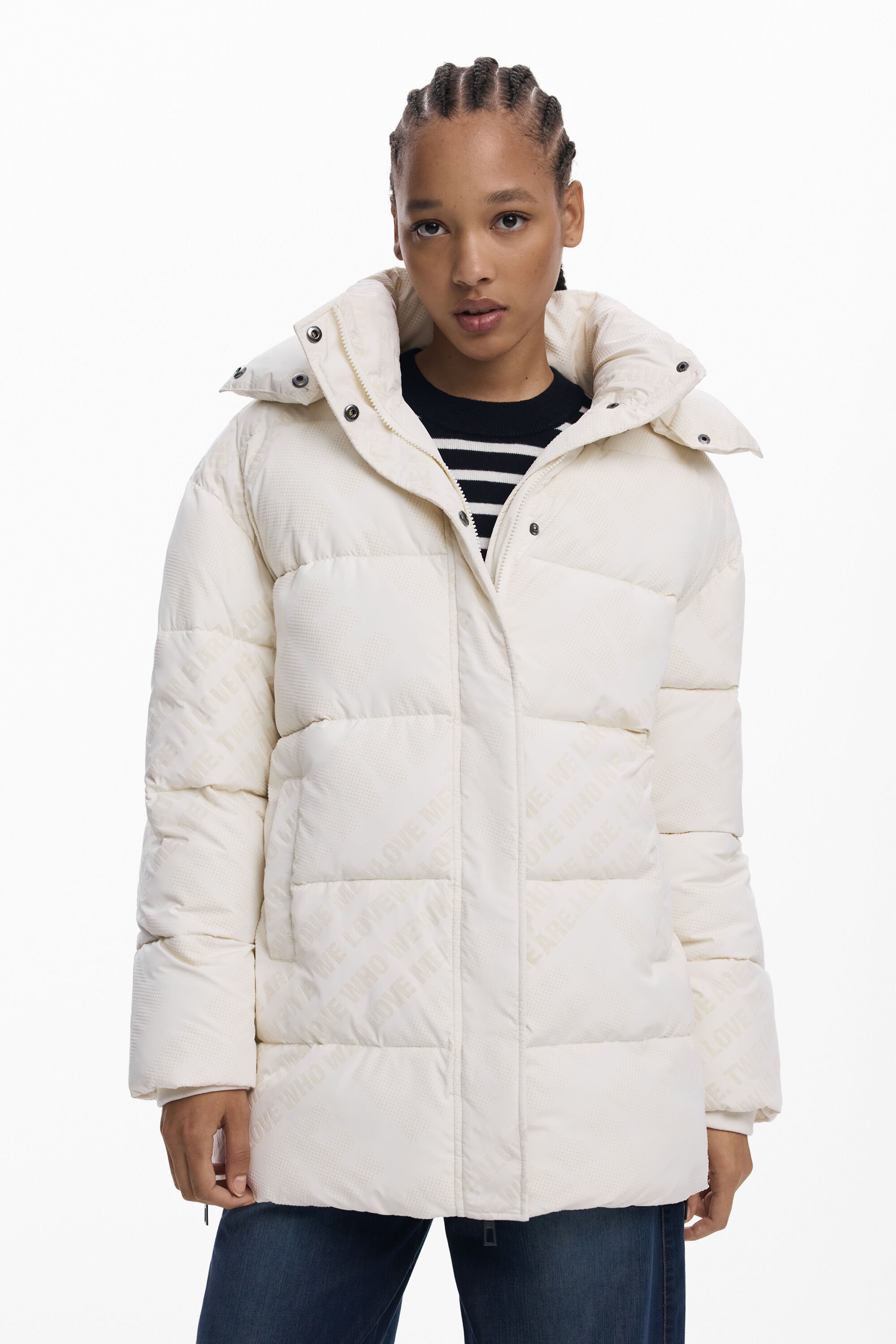 Desigual, Gestepptes Jackett folcado, Damen, Polyester, Weiß, M