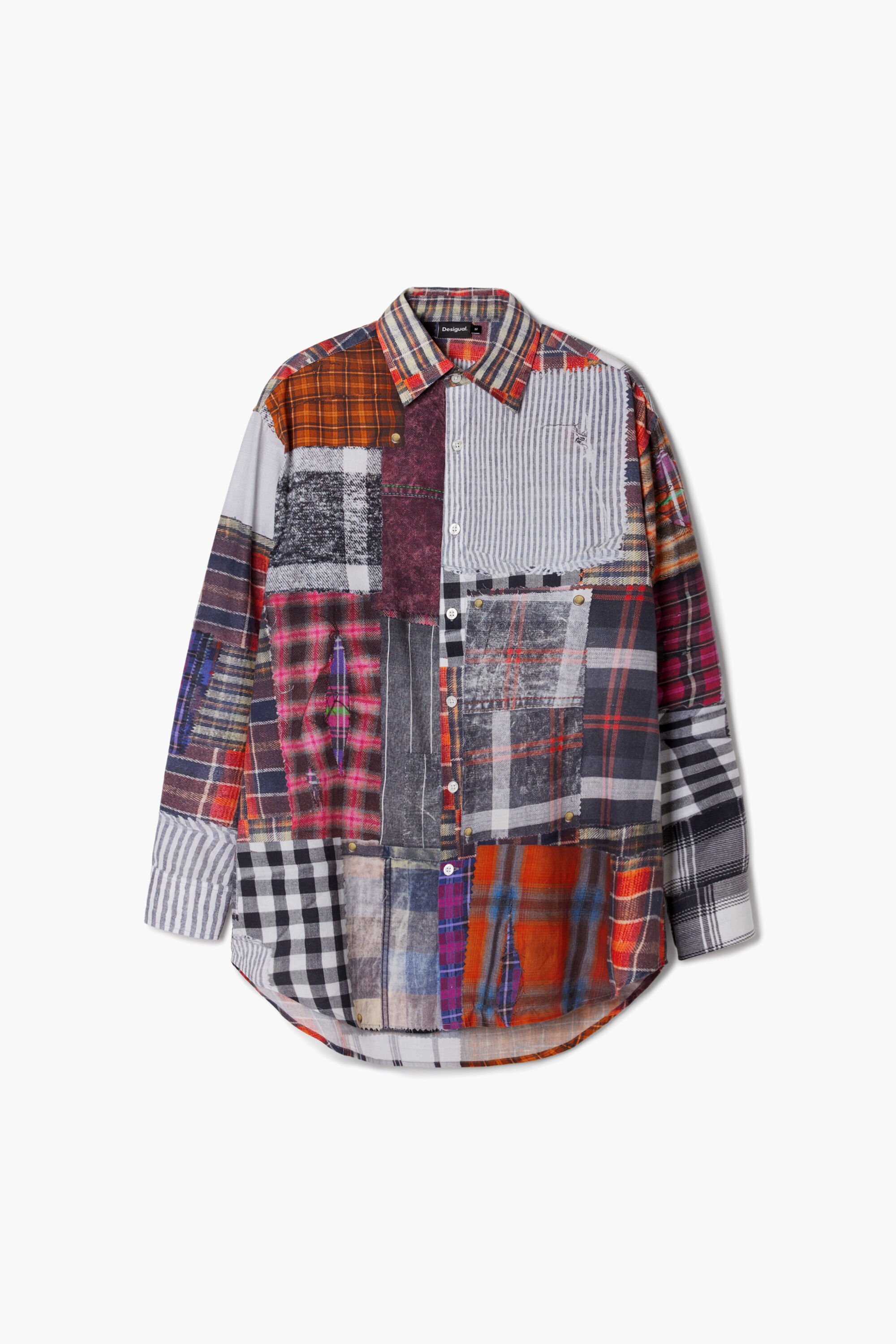 Desigual, Geflicktes Hemd, Baumwolle, Rot, M
