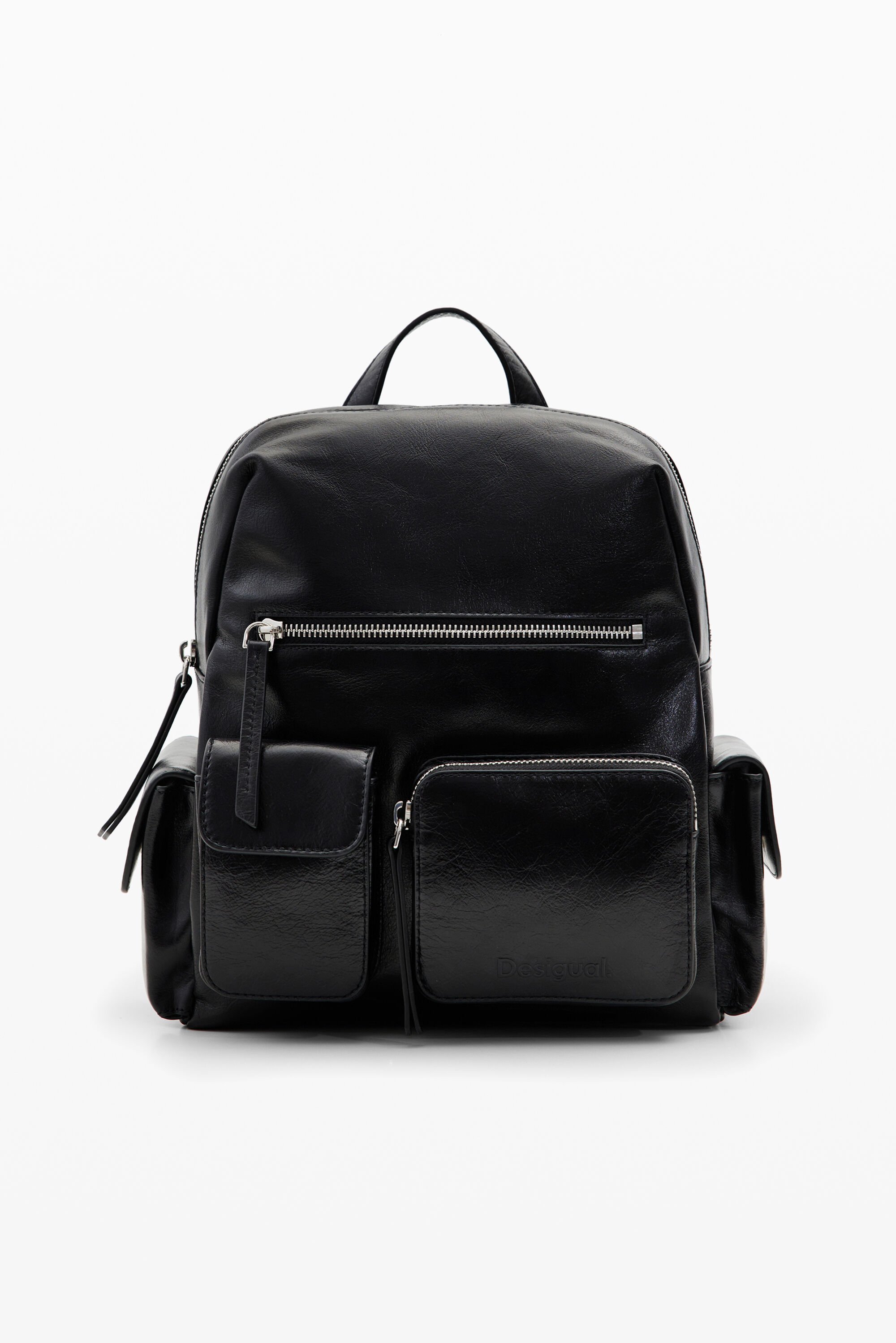 Desigual, Lederrucksack M Taschen, Cow Leather, Schwarz, U