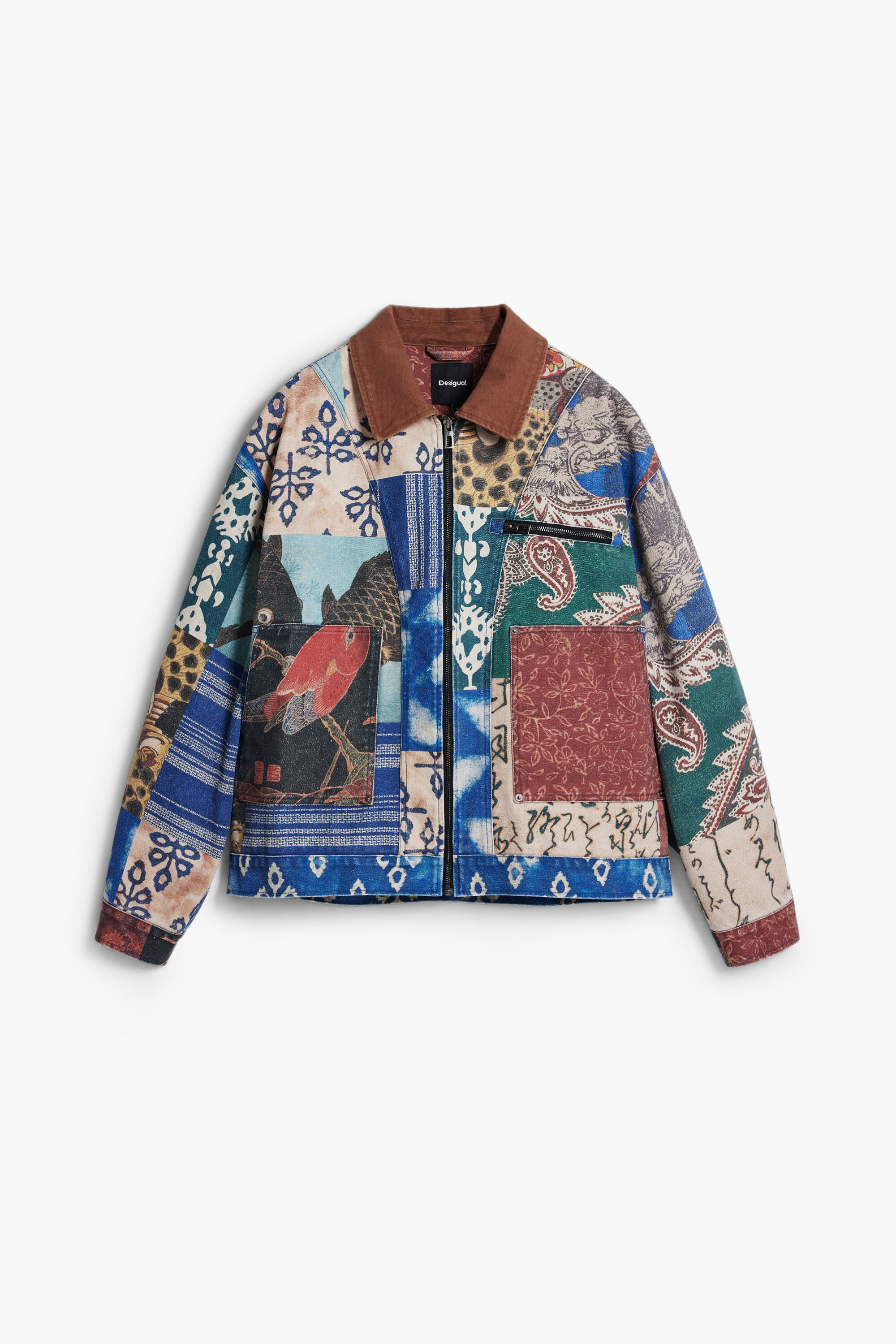 Desigual, Patchwork-Jacke, Herren, Baumwolle, Weiß, XL