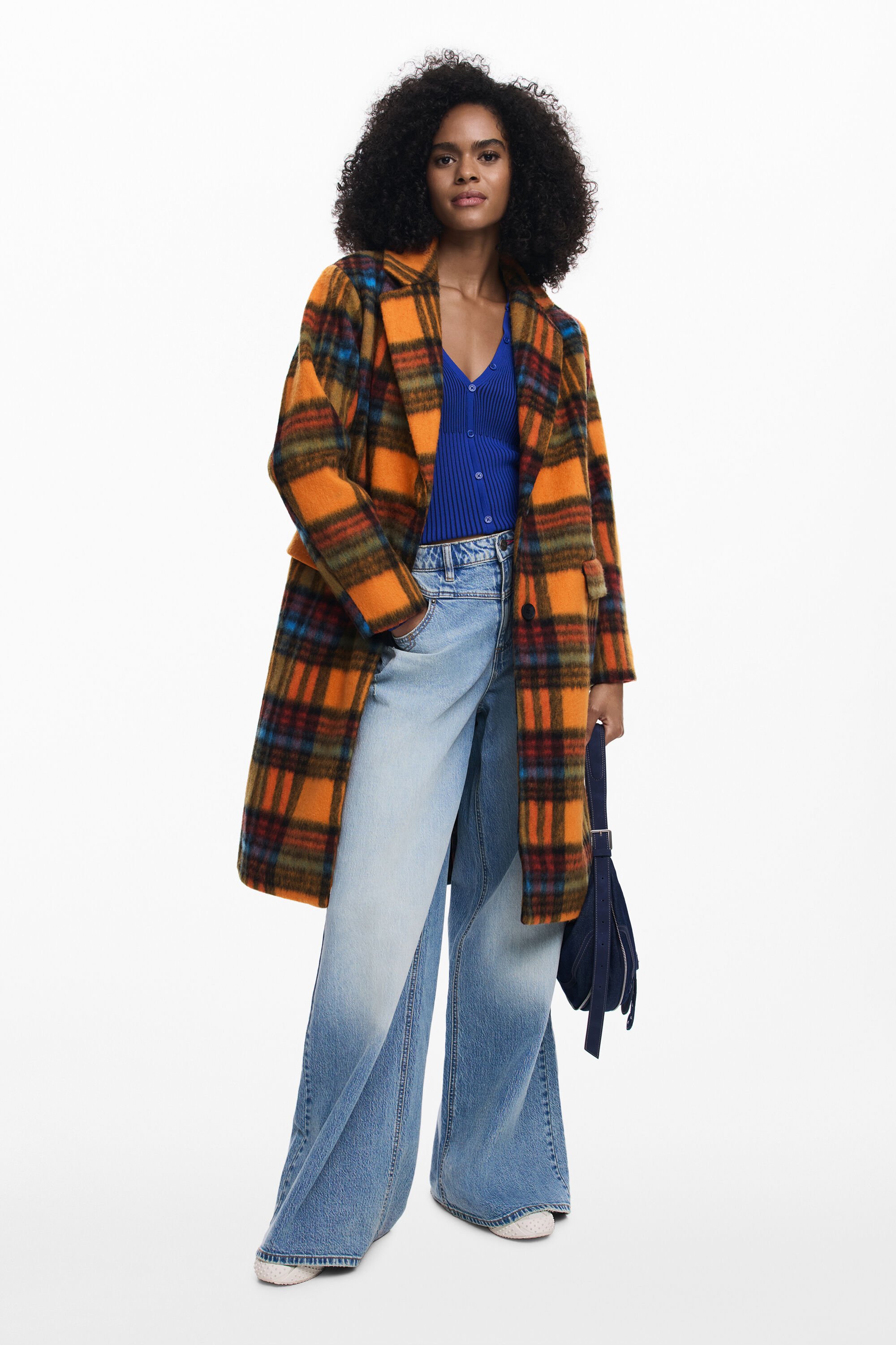 Desigual, ÜBERGRÖSSER KAROMANTEL, Damen, Orange, XL