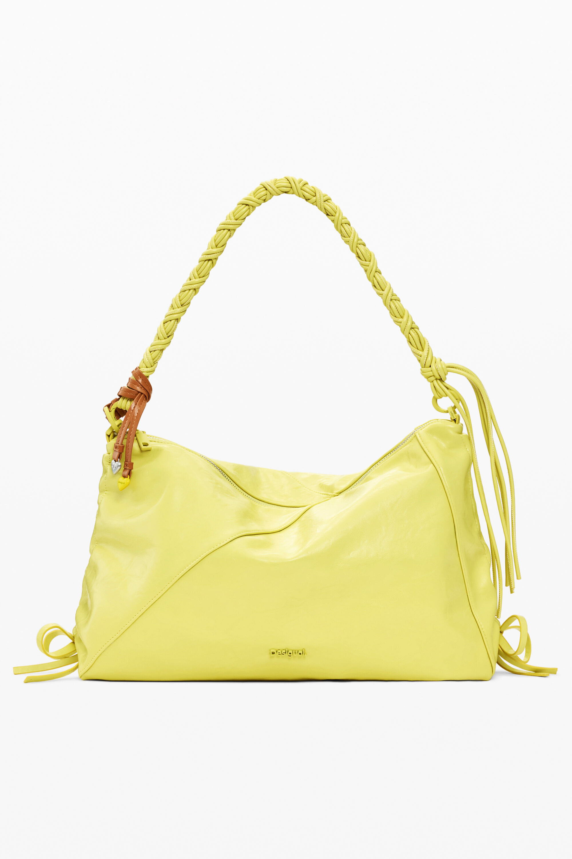 Desigual, Große Tasche mit glänzender Schleife, Damen, Polyurethan, GrüN, U