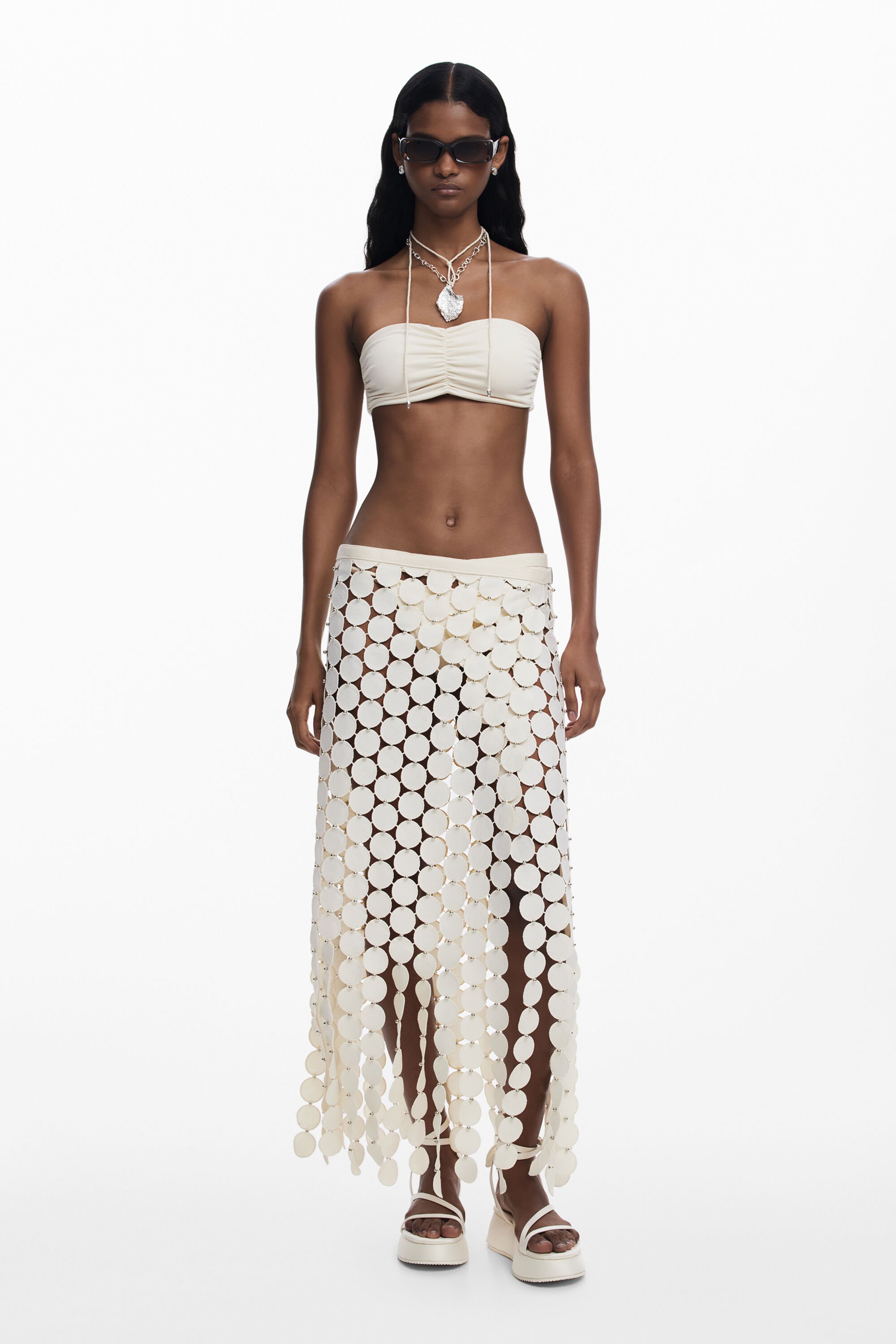 Desigual, Catwalk-Rock, Polyester, Weiß, U