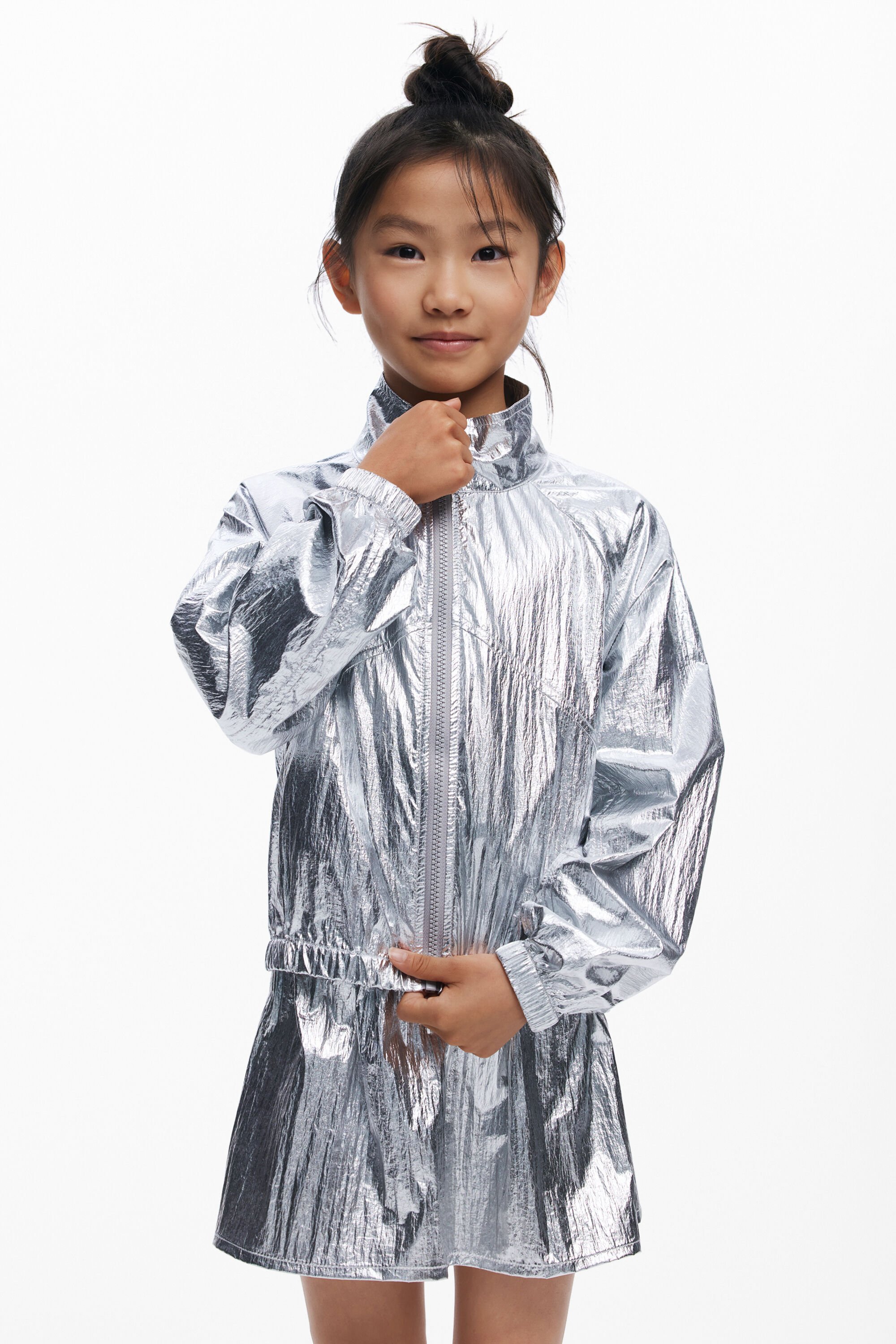 Desigual, Wendbare Silberjacke, Kinder, Polyamid, Schwarz, 11/12