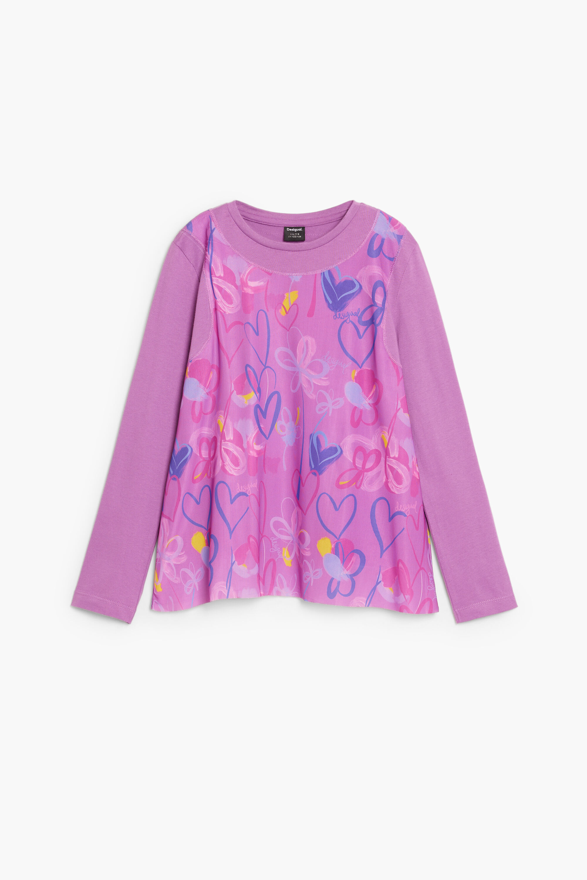 Desigual, Langarmshirt mit Herzen, Kinder, Rot, 13/14