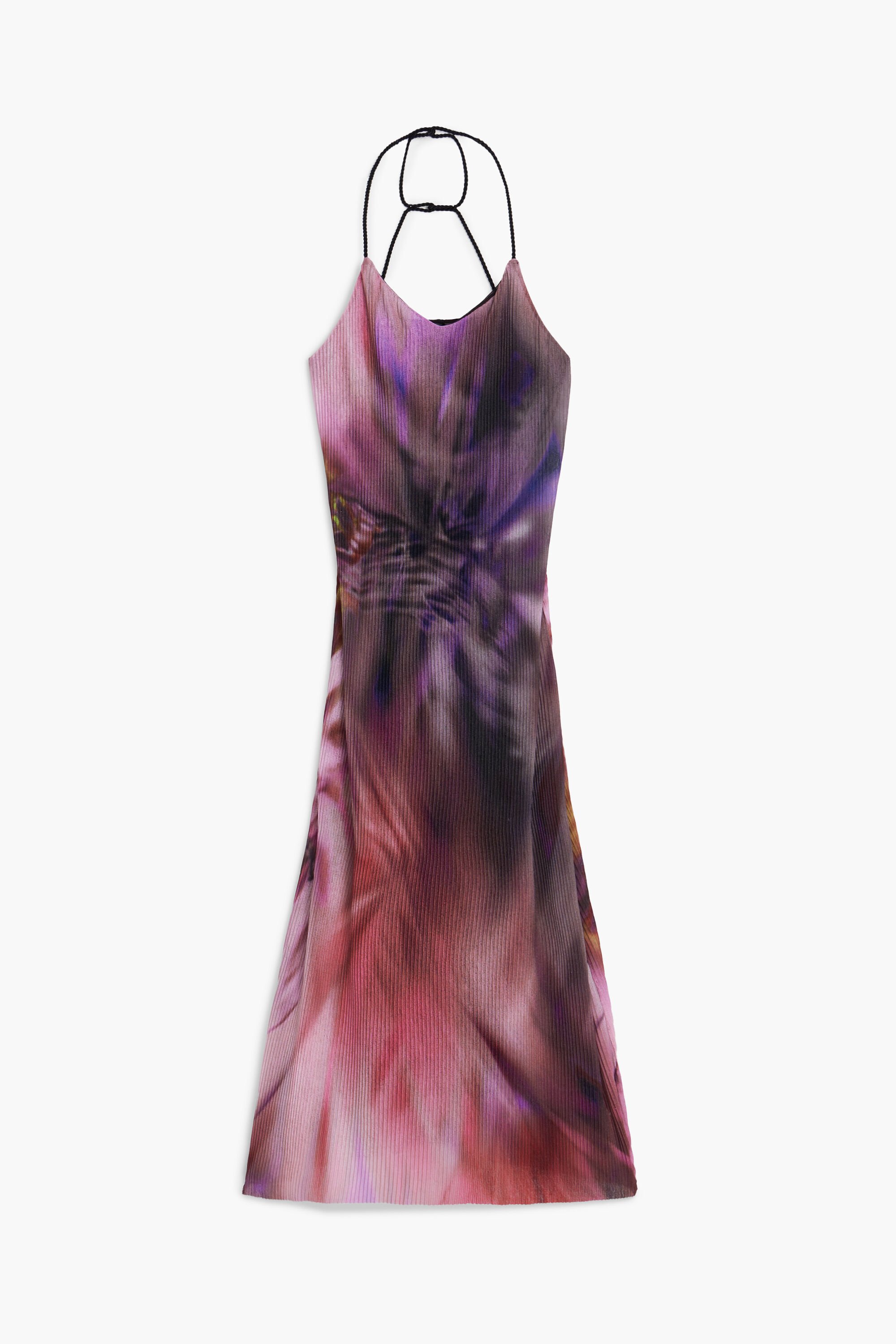 Desigual, Plissiertes Kleid mit Blumenmuster, Damen, Polyester, Rot, M