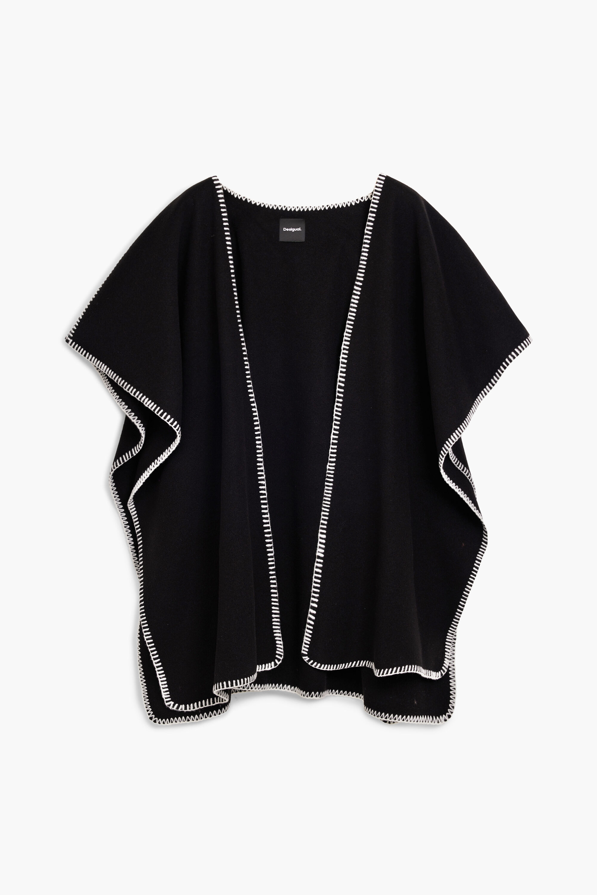 Desigual, Poncho mit Schal, Polyester, Schwarz, U