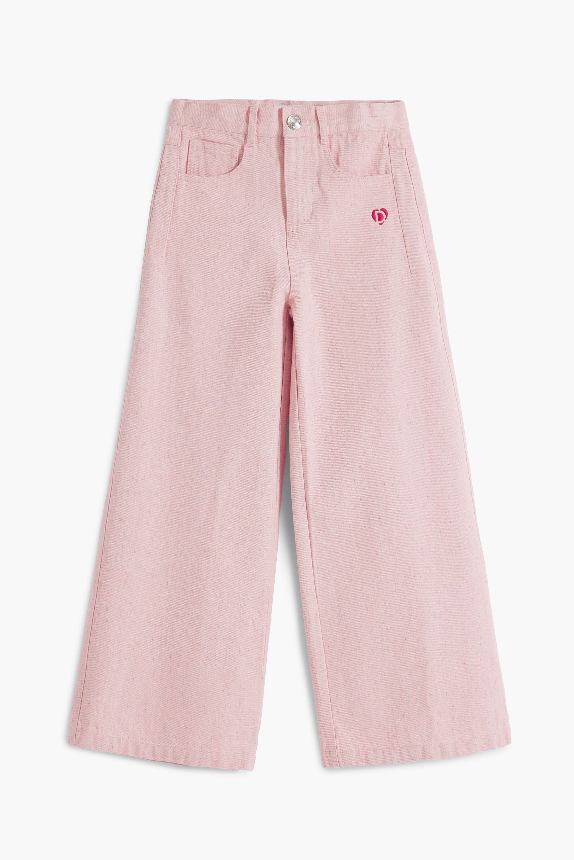 Desigual, Melierte Wide-Hose, Kinder, Baumwolle, Rot, 11/12