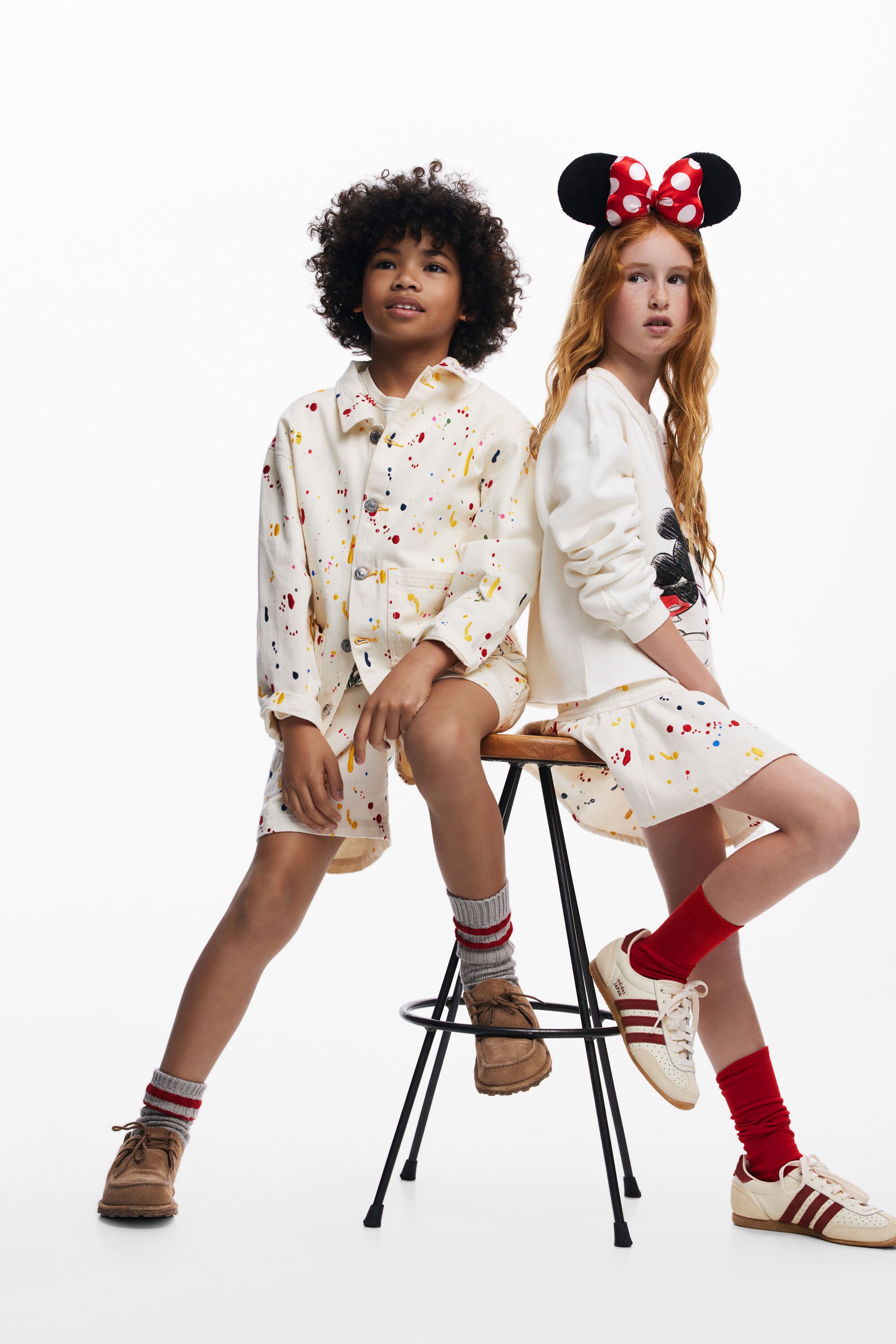 Desigual, Kurzer Splash-Rock, Kinder, Baumwolle, Weiß, 13/14