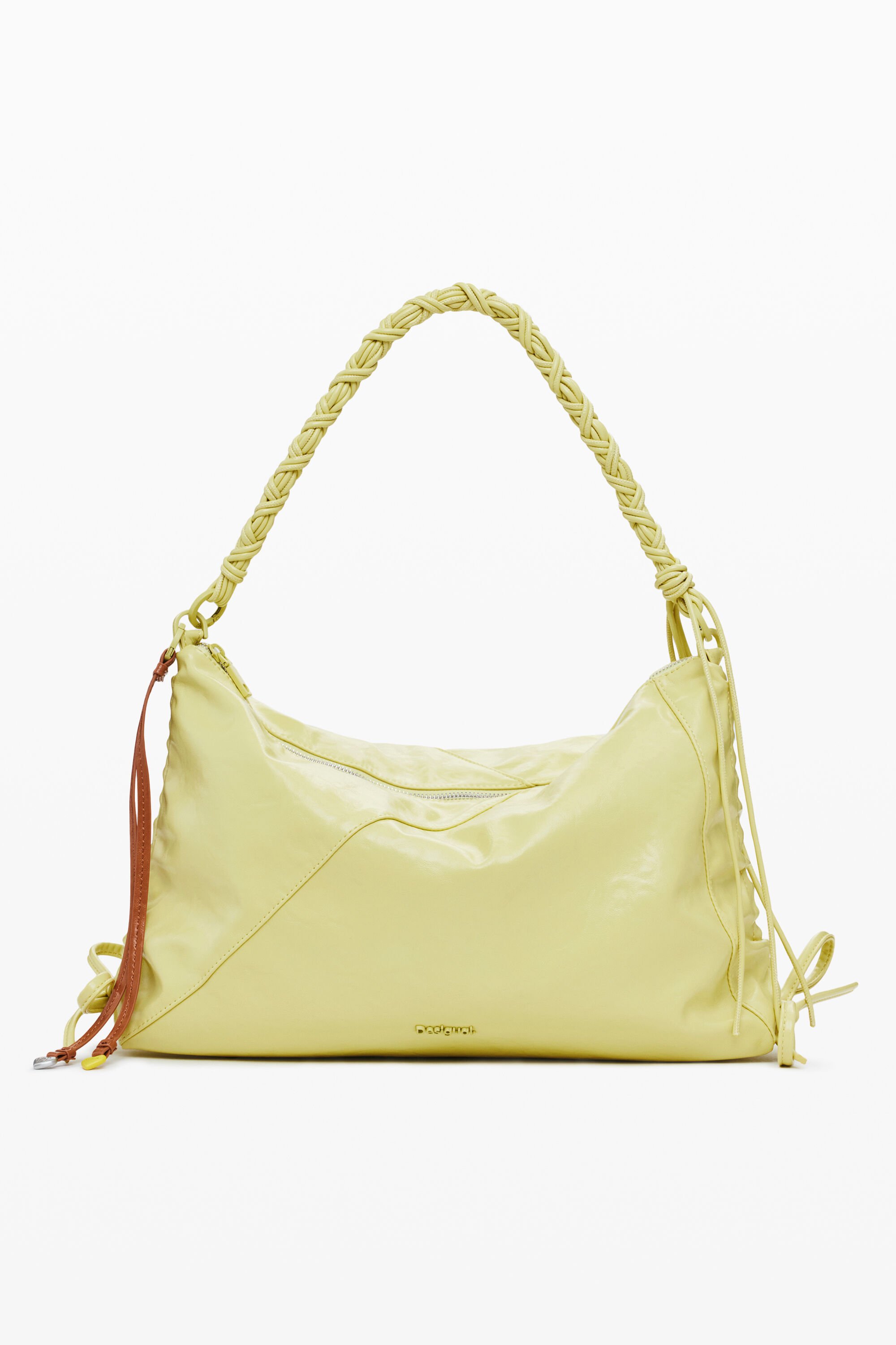 Desigual, Mittlere glänzende Schleifentasche, Damen, Polyurethan, GrüN, U