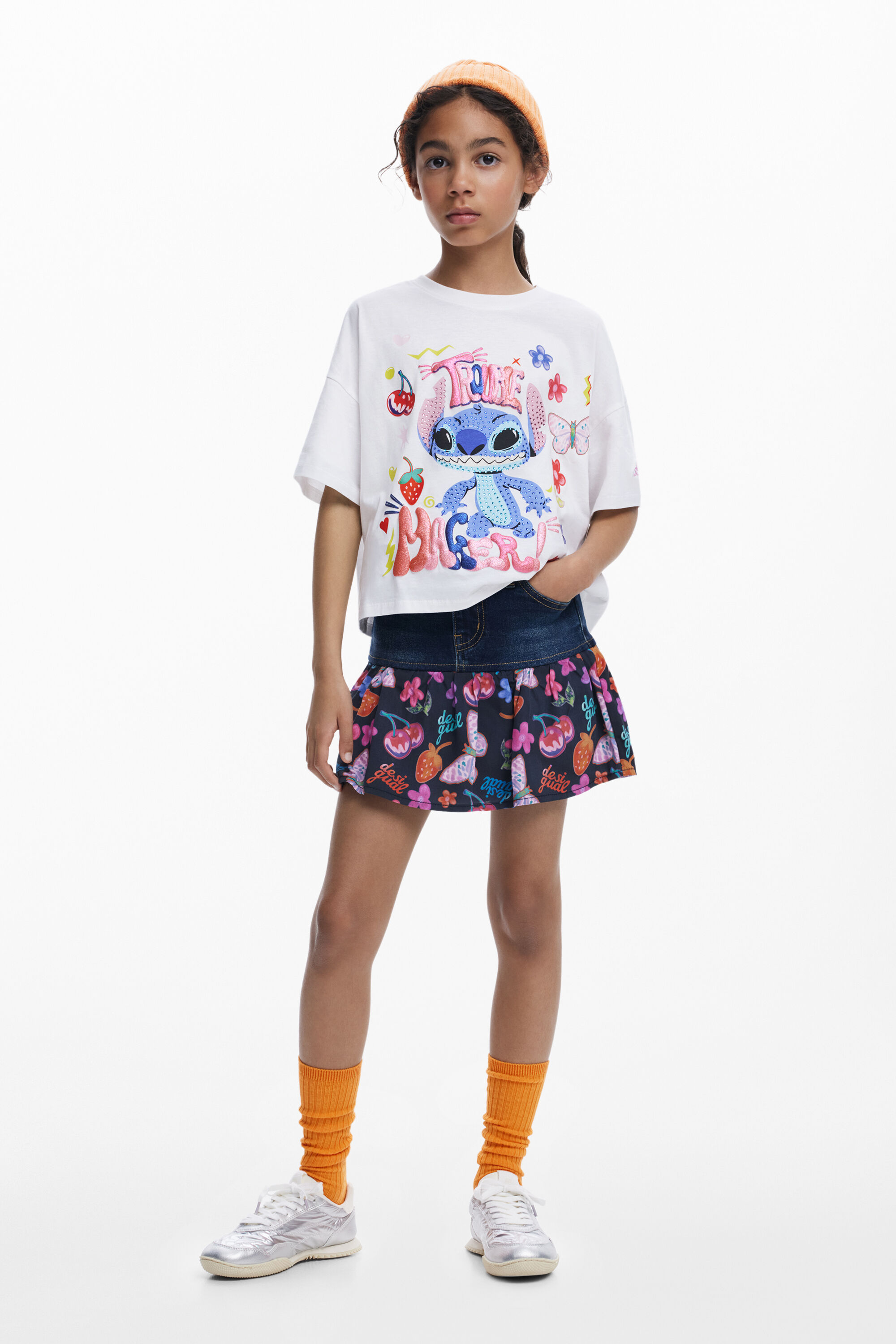 Desigual, Jeans-Minirock mit Volant, Kinder, Blau, 9/10