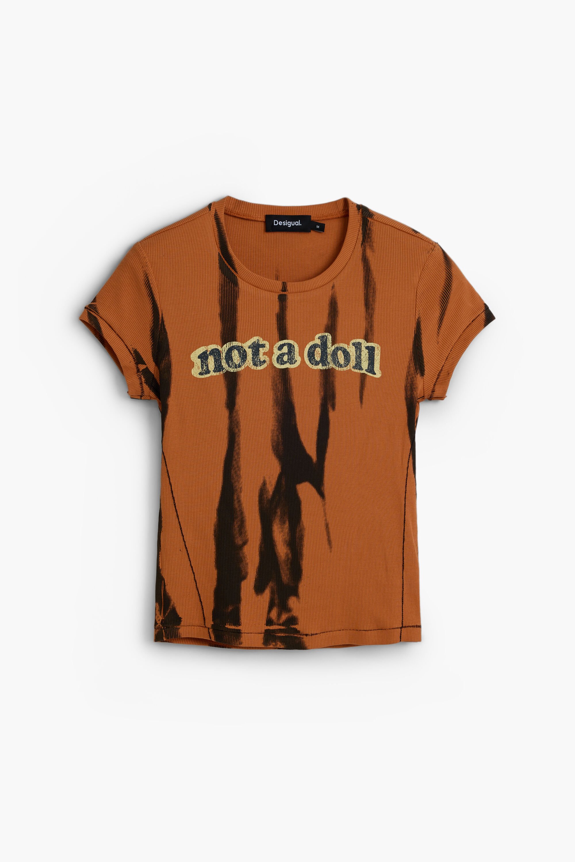 Desigual, BEDRUCKTES T-SHIRT MIT BOTSCHAFT, Damen, Baumwolle, Orange, L