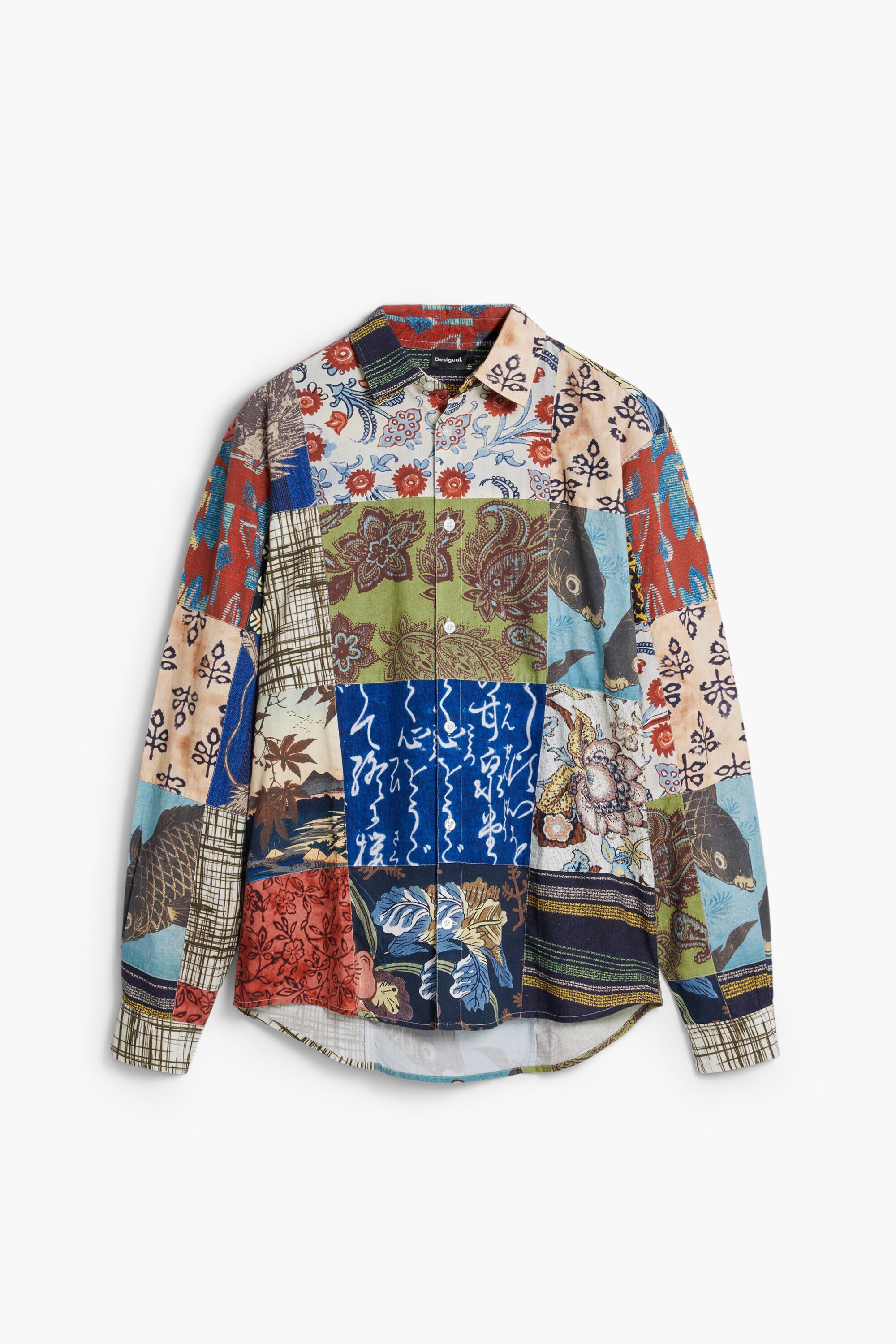 Desigual, Patch-Effekt-Hemd mit Karpfen, Herren, Baumwolle, L