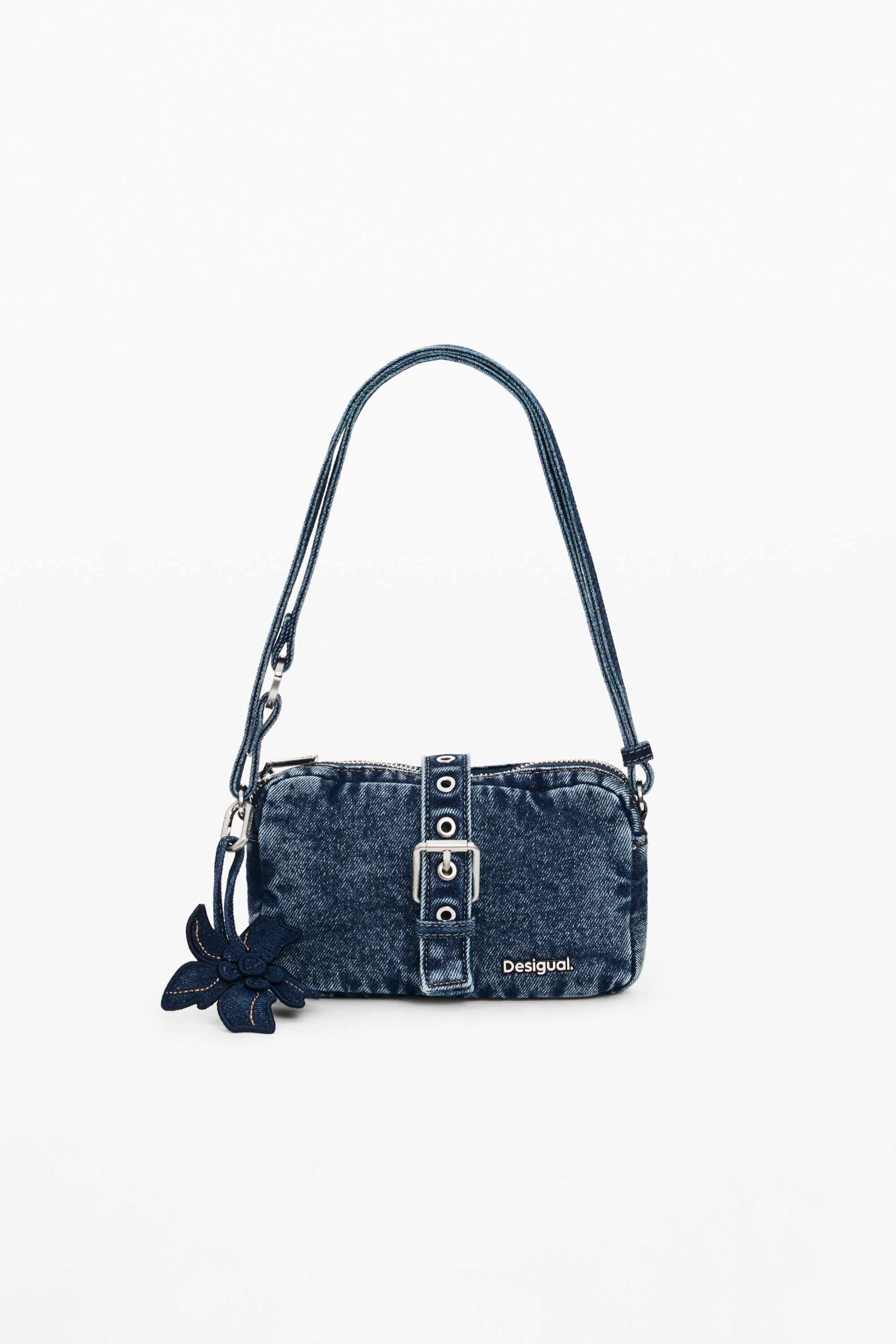 Desigual, Kleine Denim-Tasche mit Applikationen, Damen, Blau, U