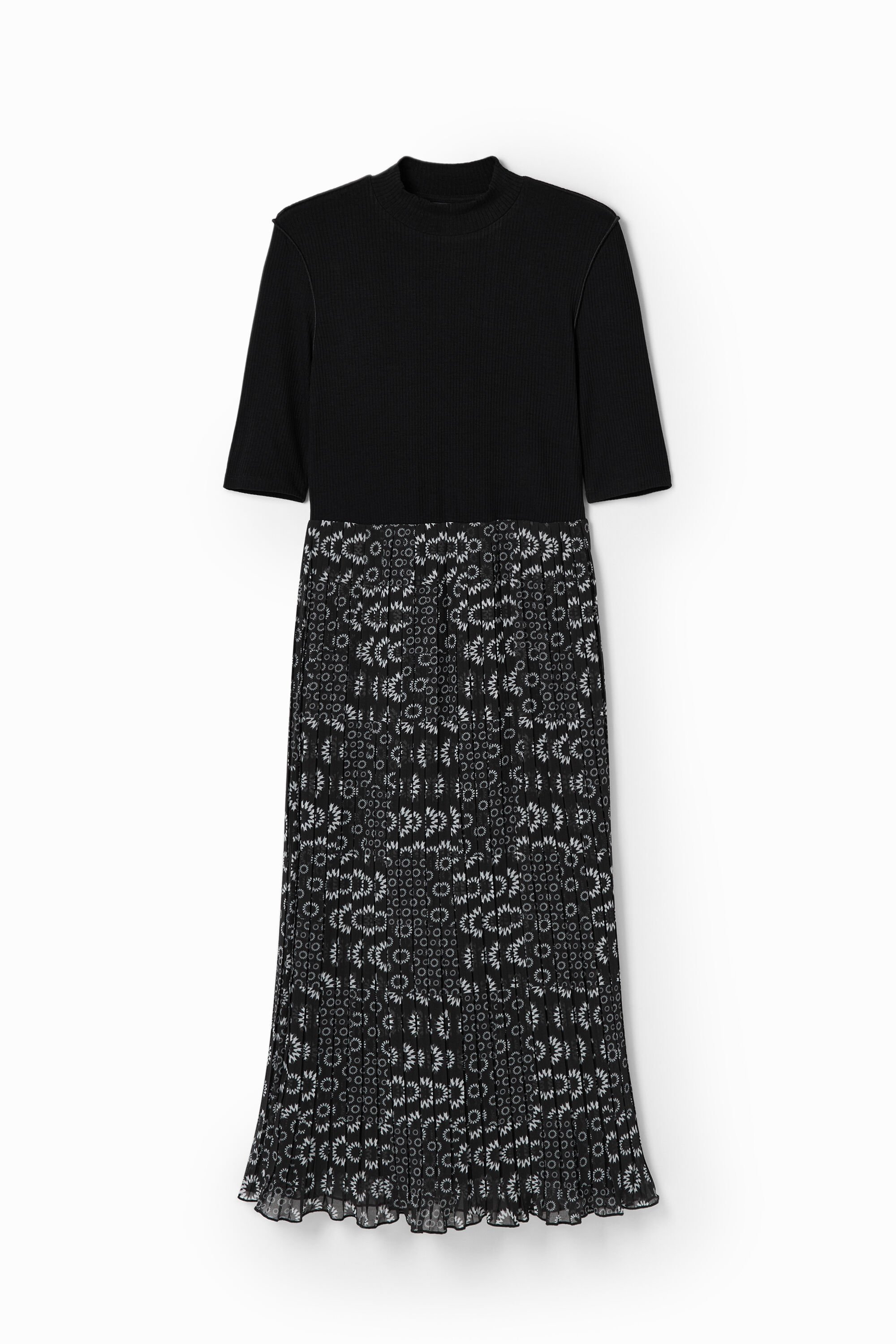 Desigual, Midi-Kleid Kombi, Schwarz, S