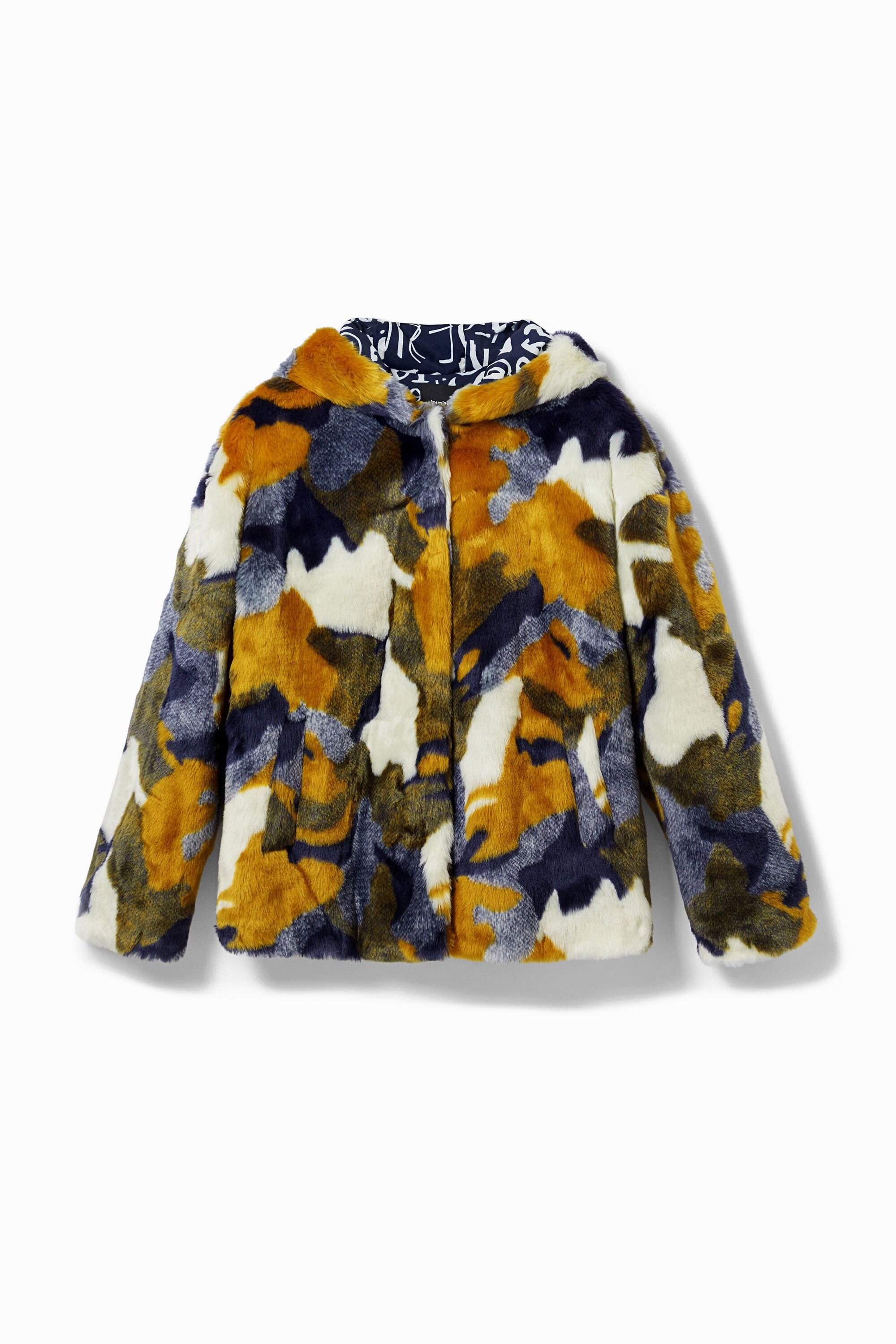 Desigual, Kurze Plüsch-Jacke, Damen, GrüN, XL