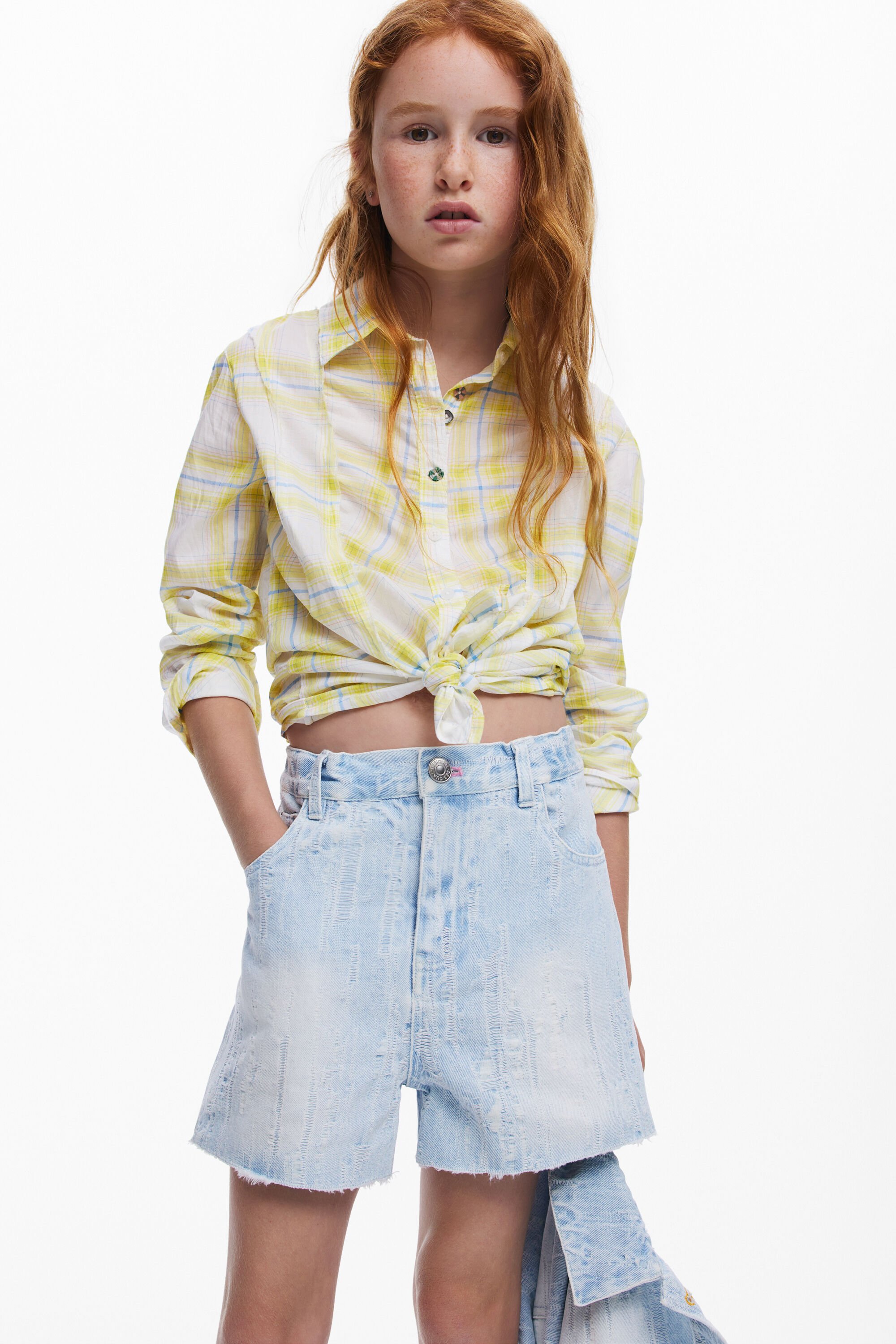 Desigual, Short Denim Trucker, Kinder, Baumwolle, Blau, 5/6