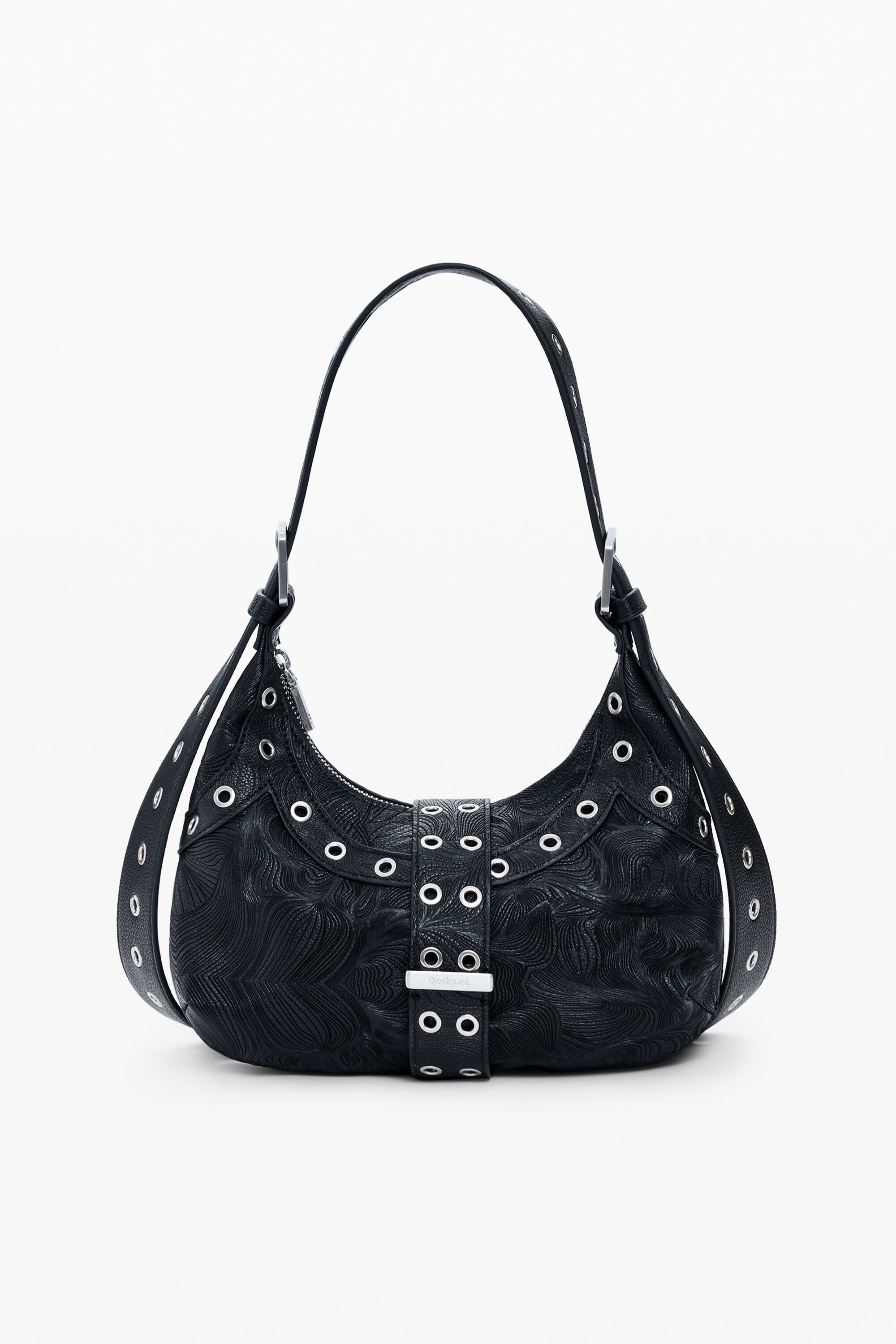 Desigual, Tasche mit Nieten und Prägungen, Damen, Polyurethan, Schwarz, U