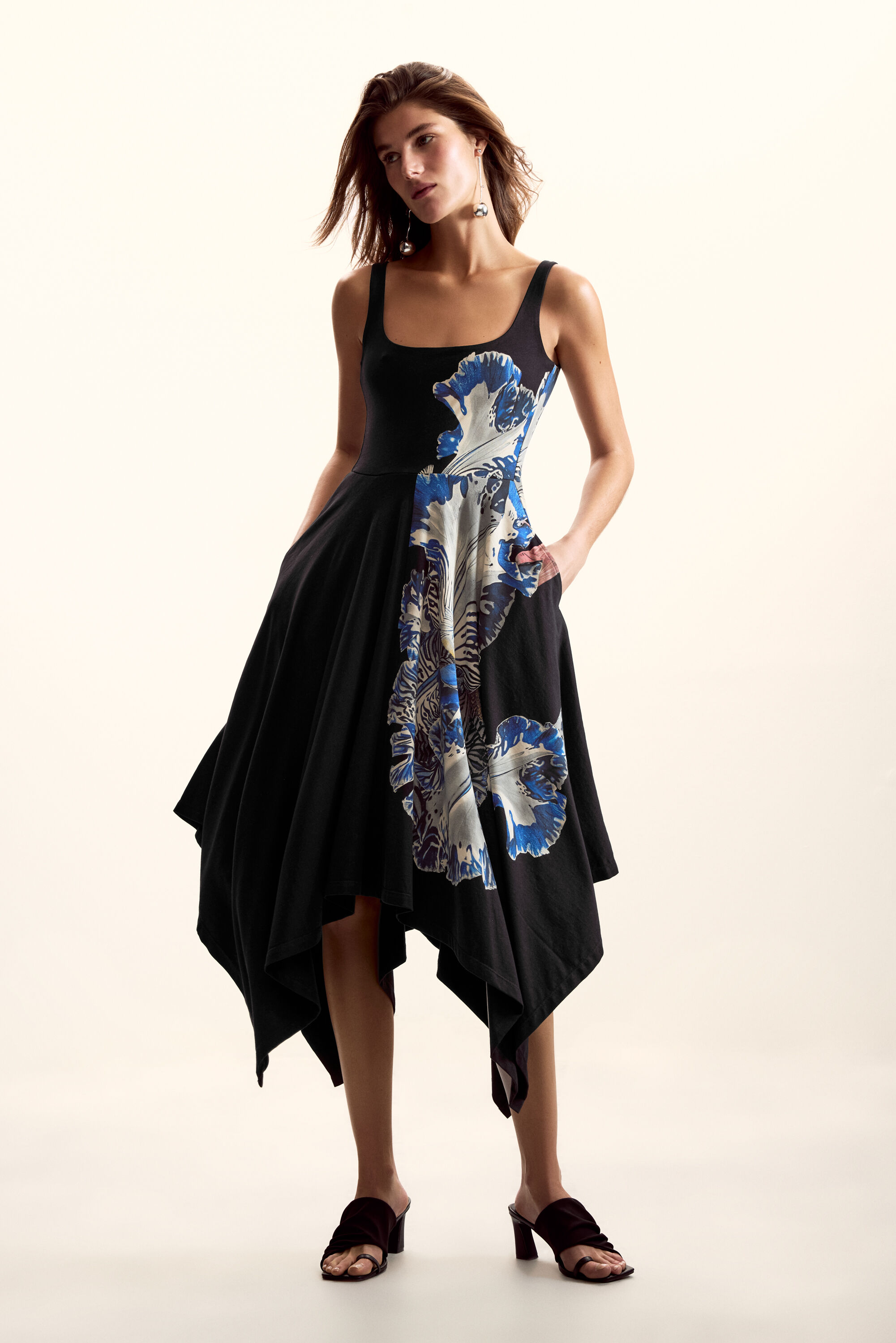 Desigual, Kleid entworfen von Mr. Christian Lacroix, Damen, Baumwolle, Schwarz, S