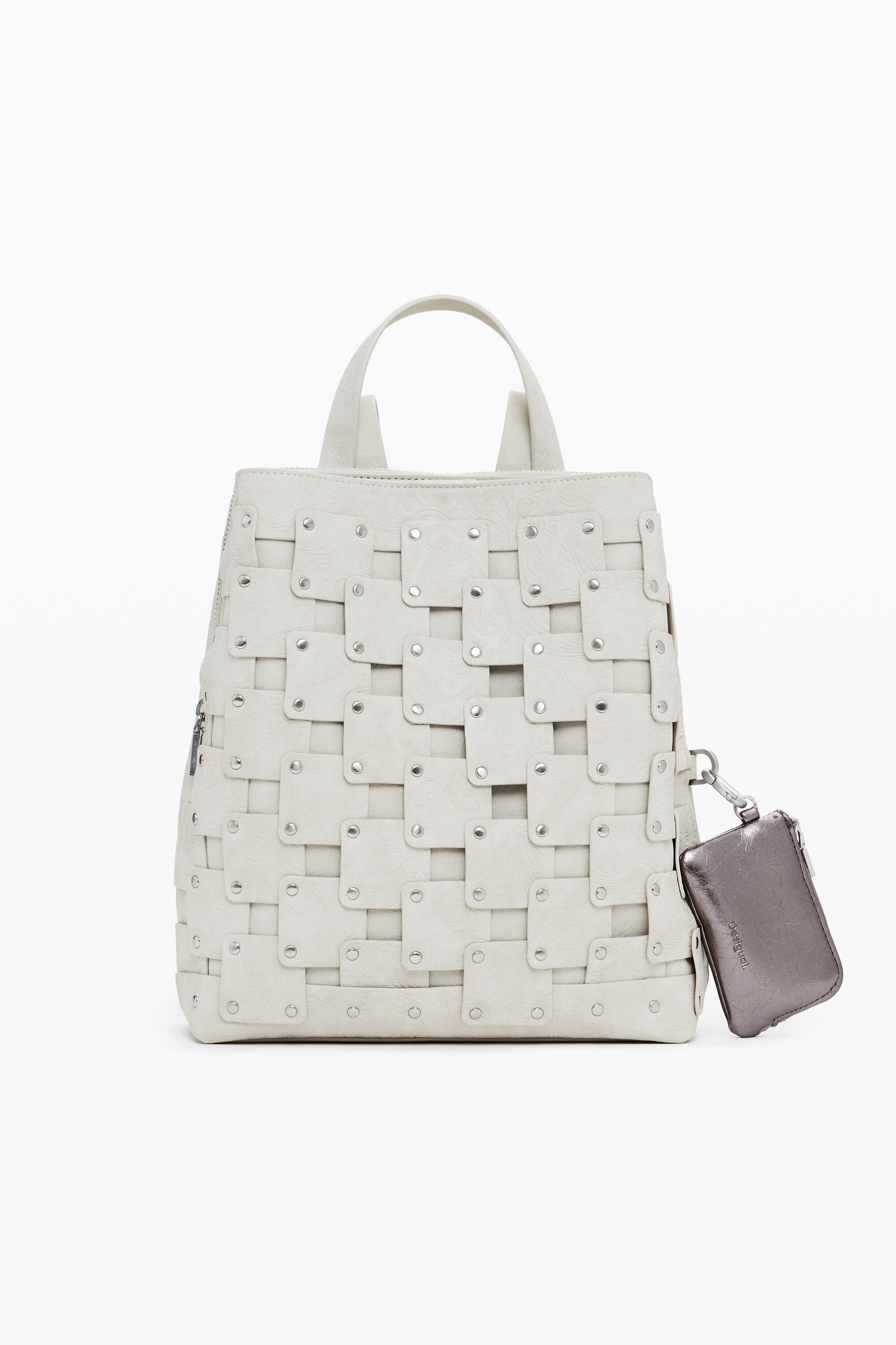 Desigual, Mittlerer Rucksack mit Patches in Lederoptik, Damen, Polyurethan, Braun, U