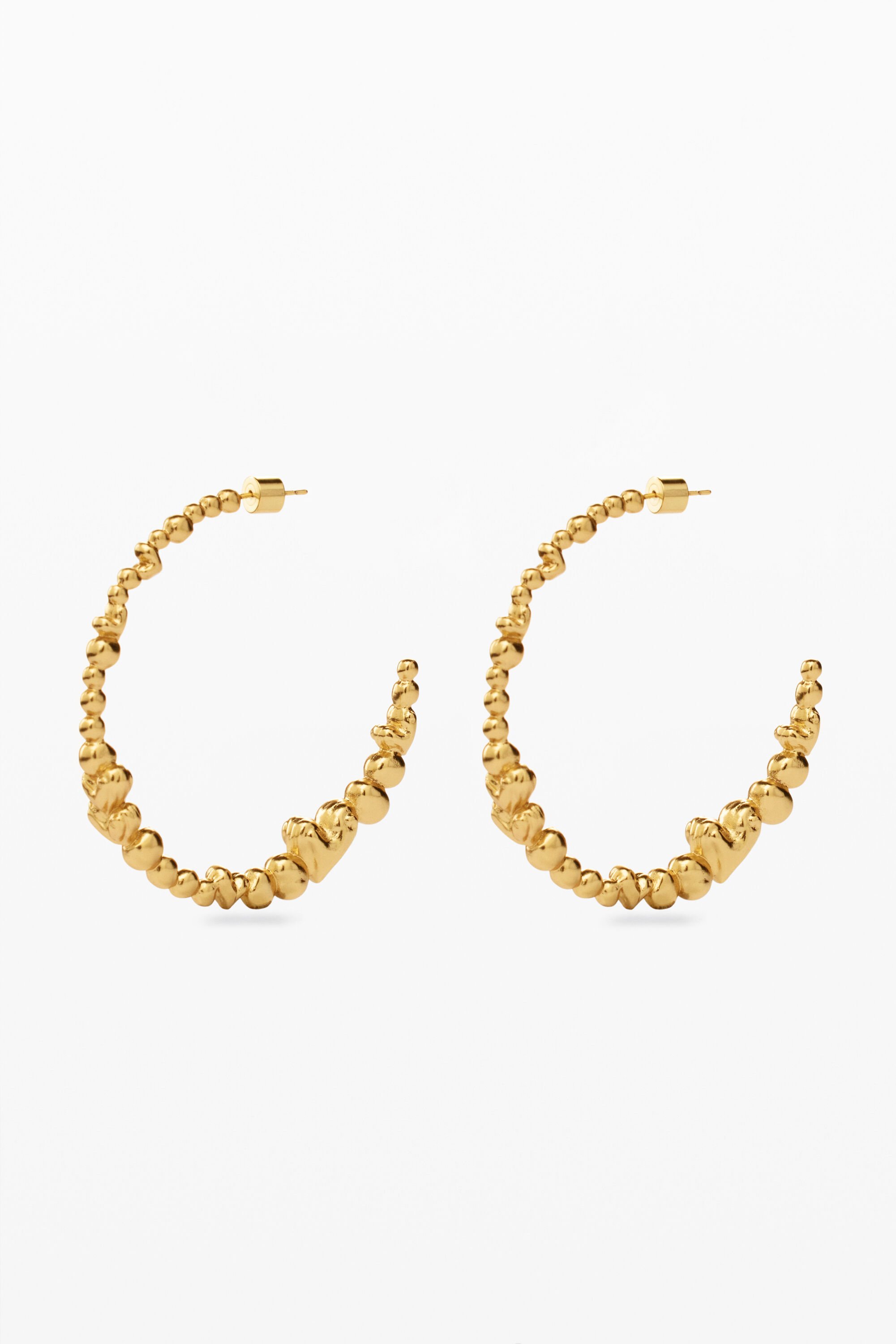 Desigual, Zalio Creolen mit Herzanhängern, vergoldet, U