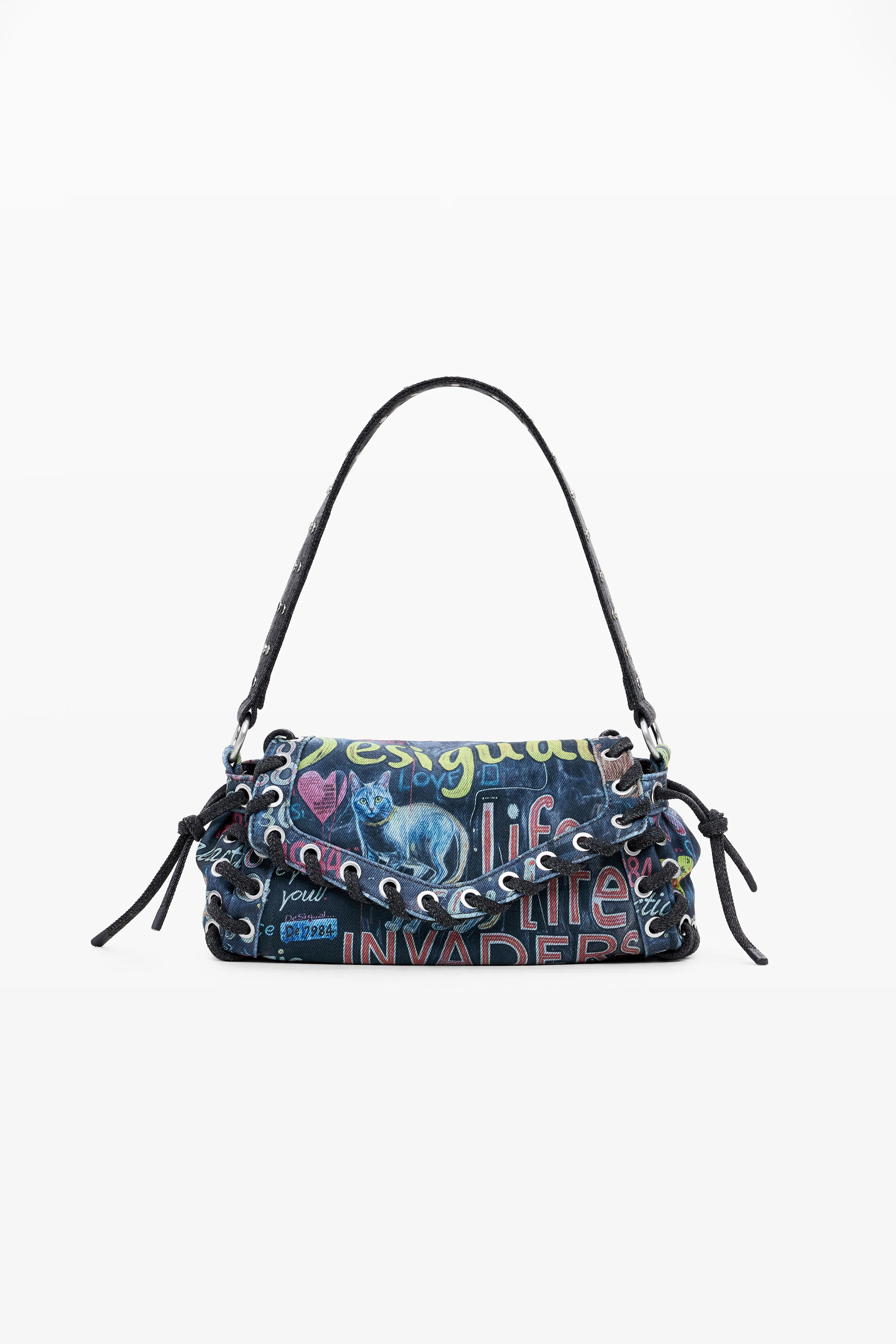 Desigual, Mittlere Graffiti-Tasche, Damen, Baumwolle, U